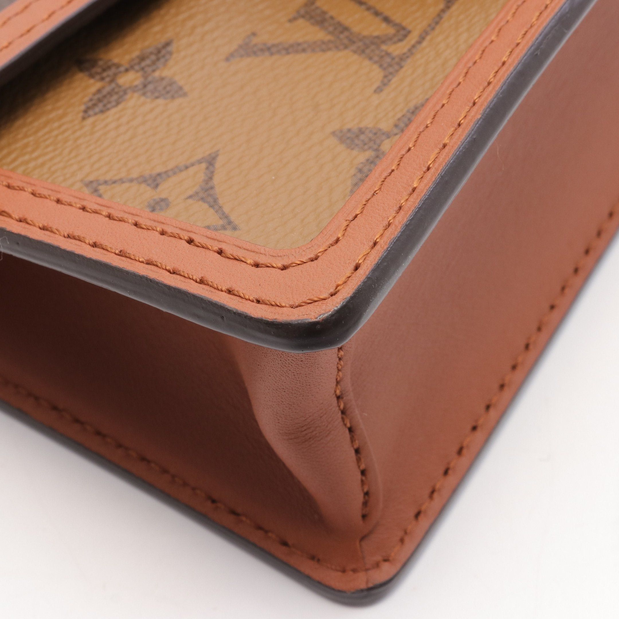 Louis Vuitton Louis Vuitton Portefeuil Dauphine Monogram Reverse Chain Wallet Leather Brown Beige Size ONE SIZE - 6 Thumbnail