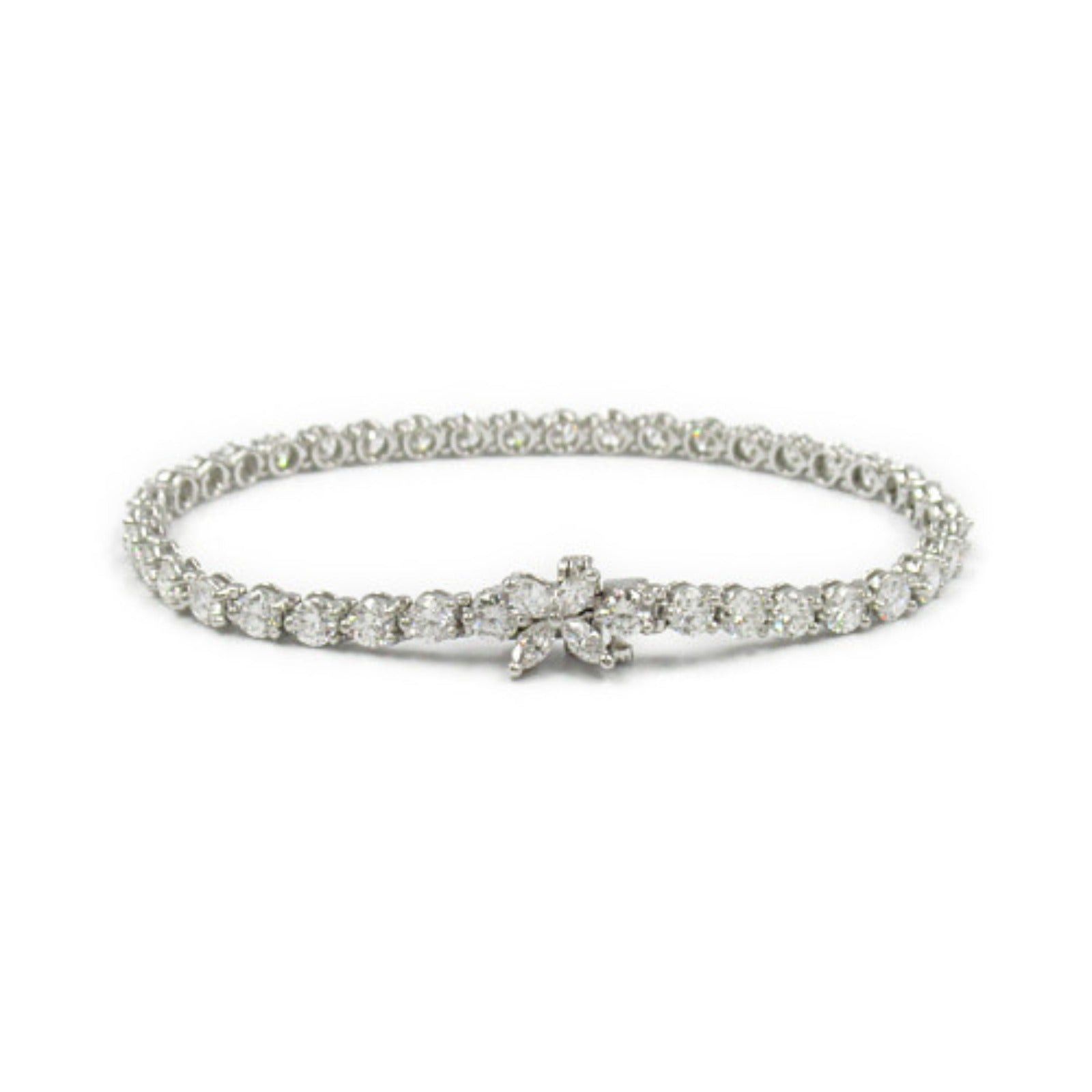 Tiffany & Co. Tiffany Co Victoria Diamond Bracelet Pt950 Platinum Clear Size ONE SIZE - 2 Thumbnail