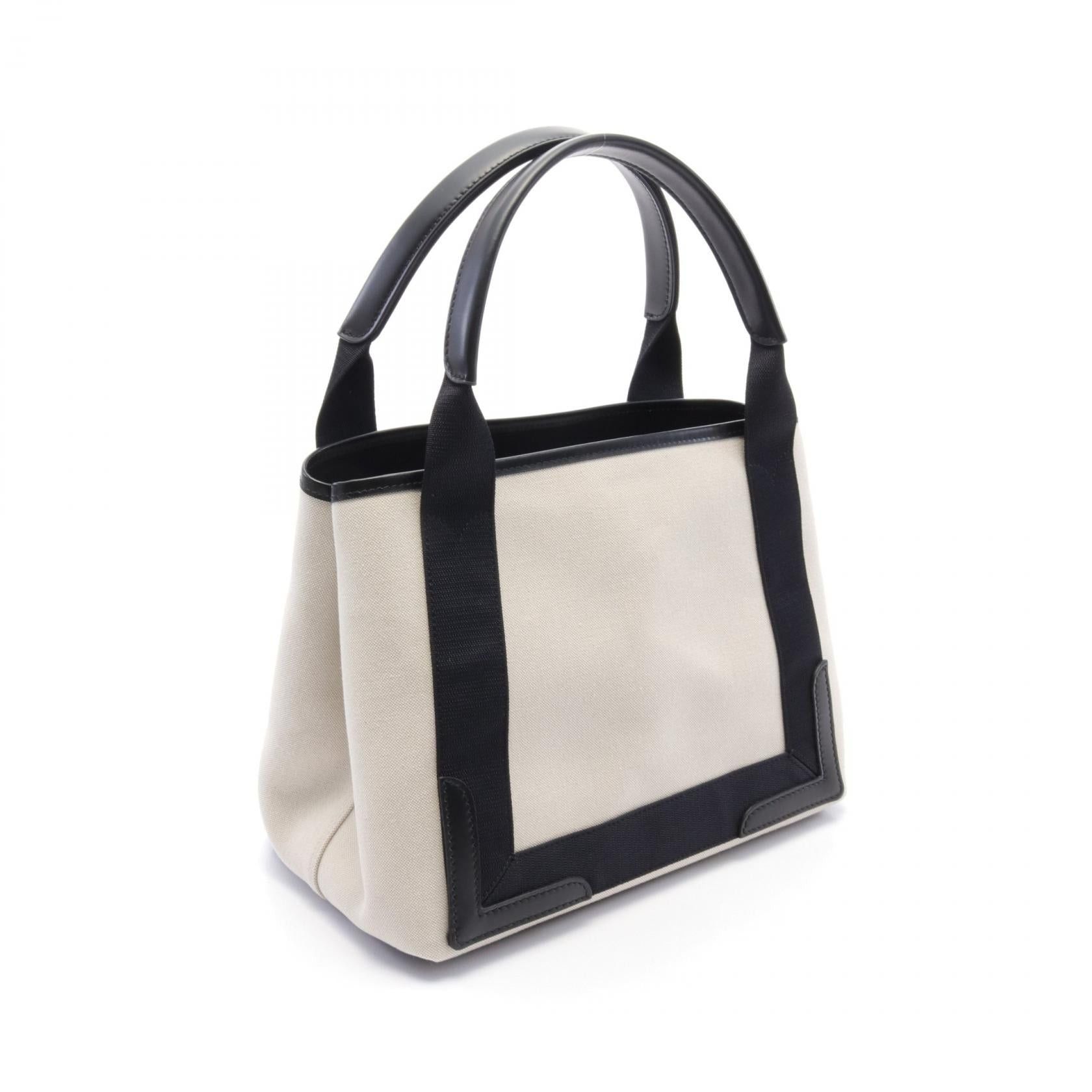 Balenciaga Balenciaga Navy Cabas S Hippopotamus Handbag Tote Bag Canvas Leather Ivory Black Size ONE SIZE - 2 Thumbnail