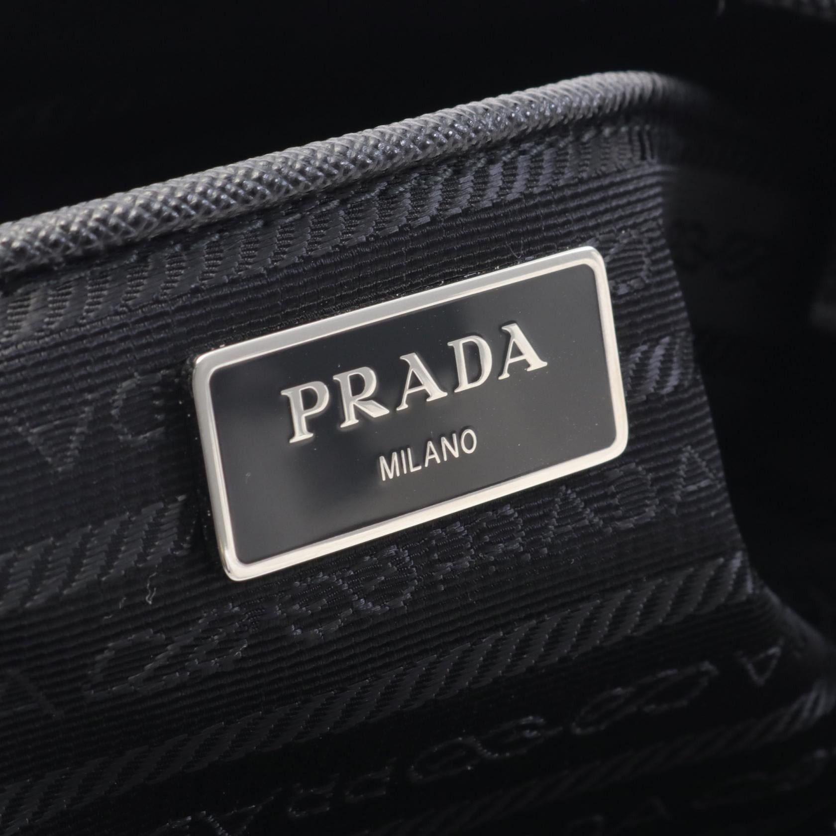 Prada Prada Vela Shoulder Bag Nylon Leather Black Size ONE SIZE - 4 Thumbnail