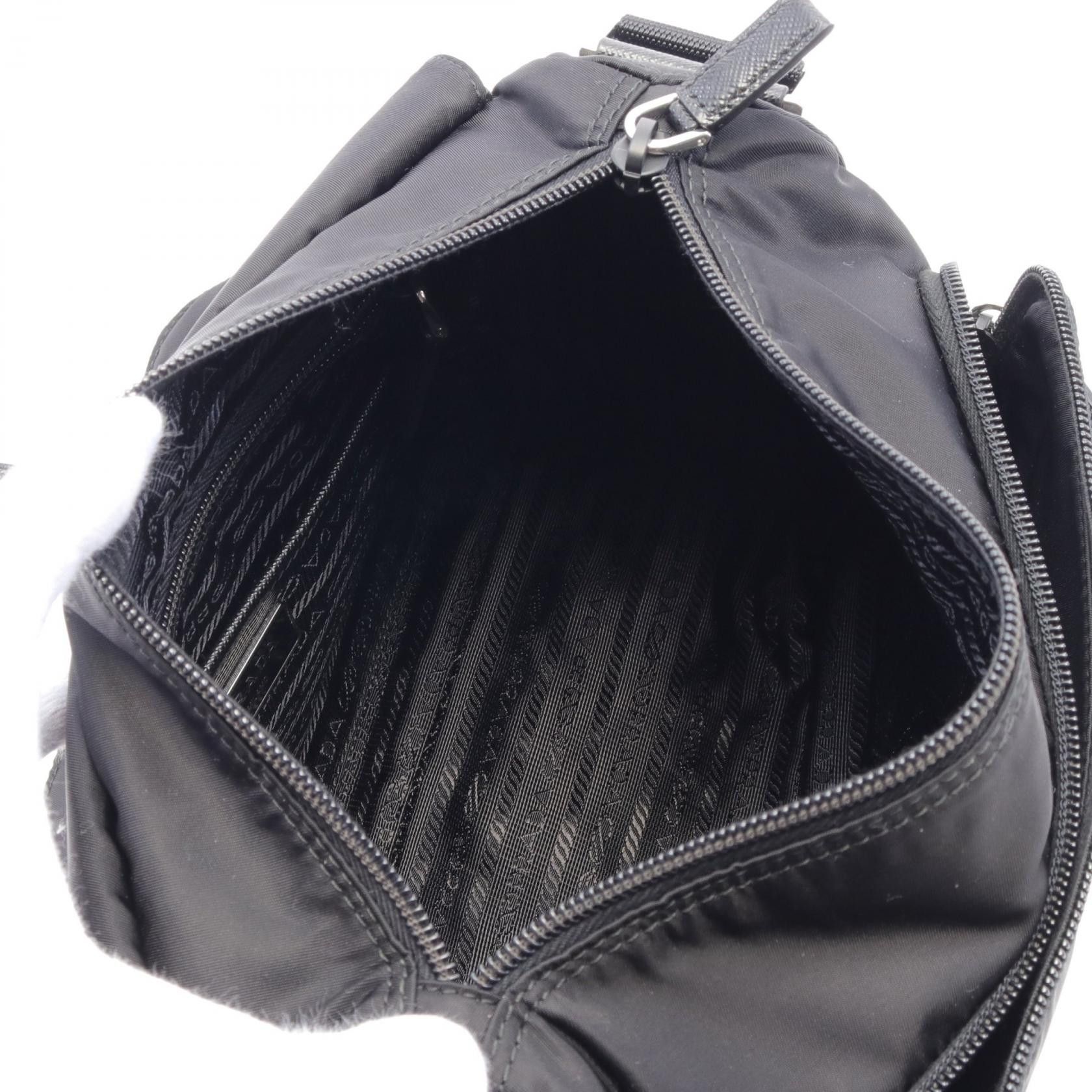 Prada Prada Vela Shoulder Bag Nylon Leather Black Size ONE SIZE - 3 Thumbnail