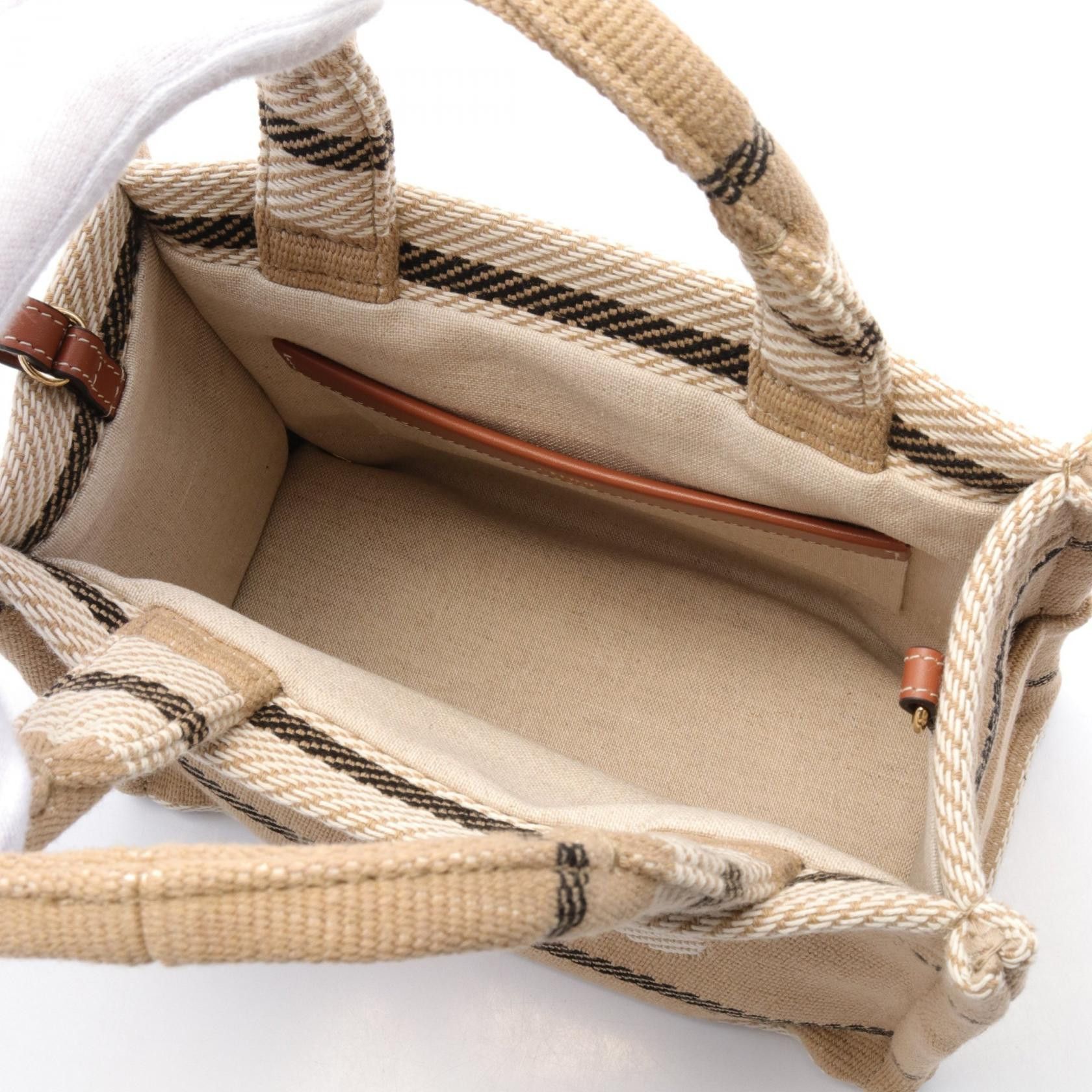 Celine Celine Small Cabas Hippopotamus Thais Handbag Tote Bag Canvas Beige Ivory Black Size ONE SIZE - 3 Thumbnail