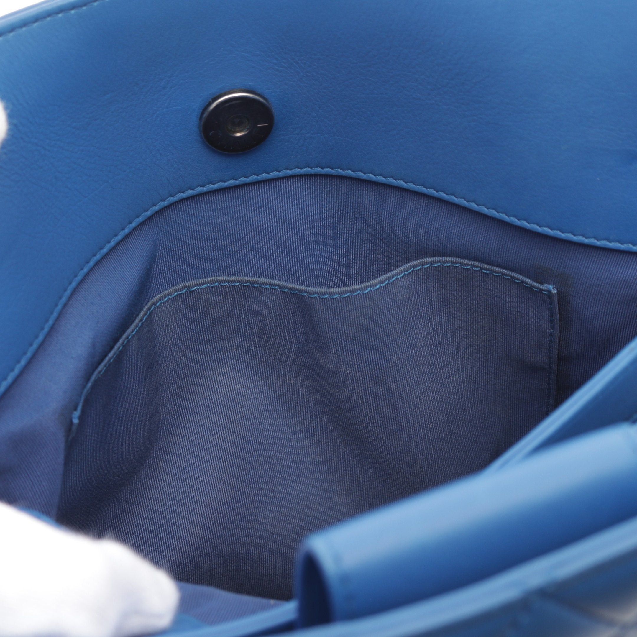 Chanel Chanel Handbag Lambskin Blue Antique Silver Hardware Size ONE SIZE - 9 Thumbnail