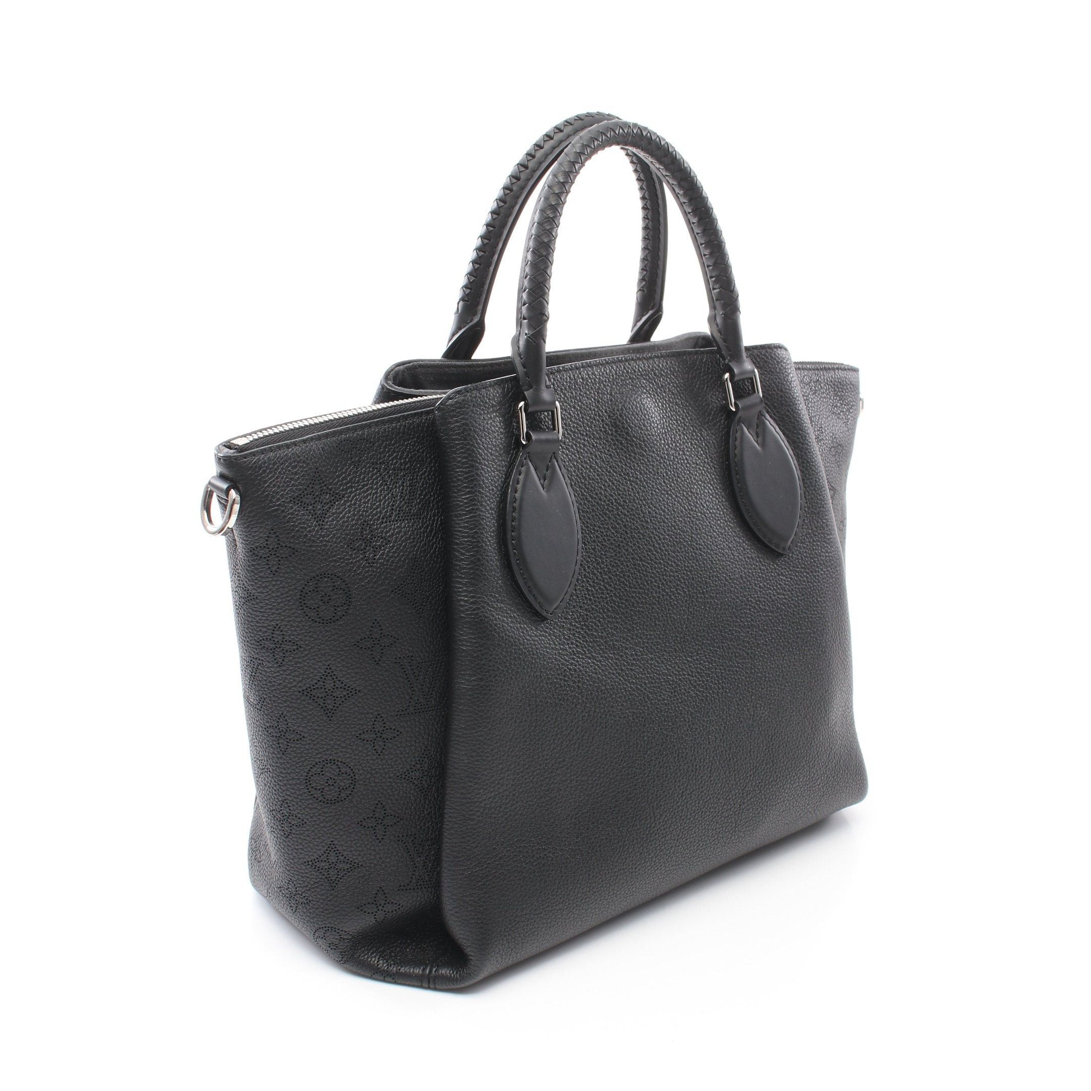Louis Vuitton Louis Vuitton Omea Haumea Mahina Noir Handbag Leather Black Size ONE SIZE - 2 Thumbnail