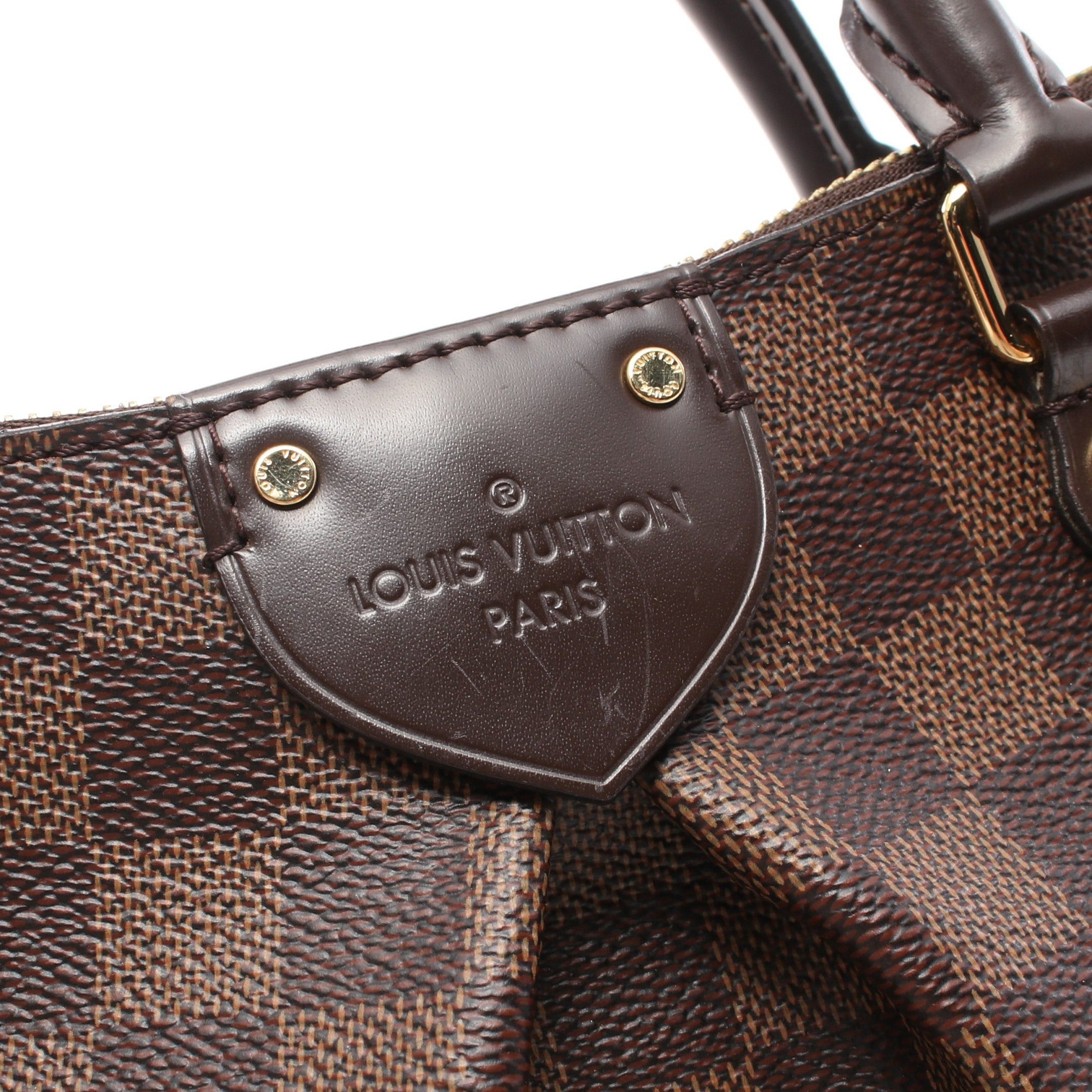 Louis Vuitton Louis Vuitton Siena Mm Damier Ebene Handbag Leather Brown Size ONE SIZE - 8 Thumbnail