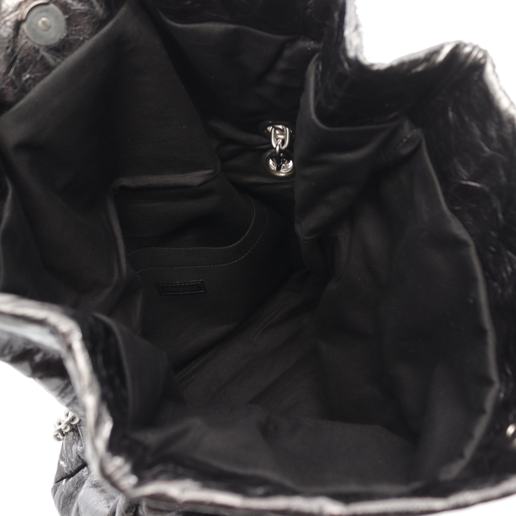 Balenciaga Balenciaga Monaco Medium Chain Shoulder Bag Leather Gray Metallic Size ONE SIZE - 3 Thumbnail