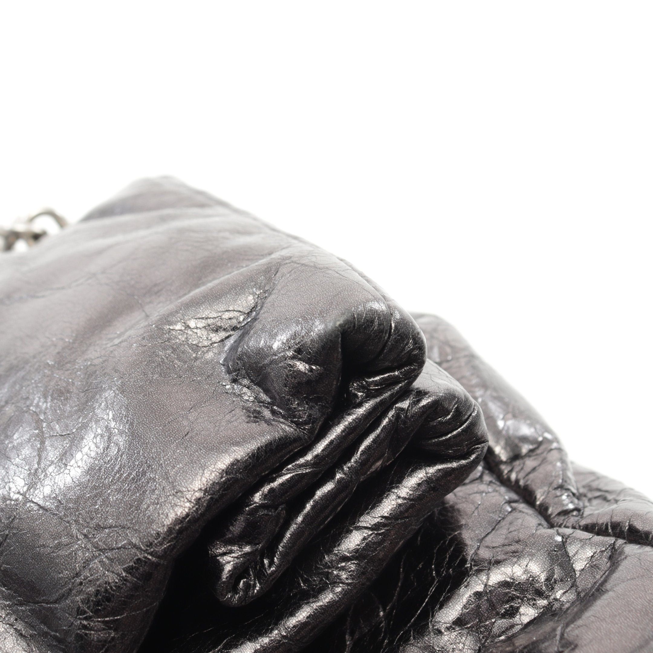 Balenciaga Balenciaga Monaco Medium Chain Shoulder Bag Leather Gray Metallic Size ONE SIZE - 7 Thumbnail