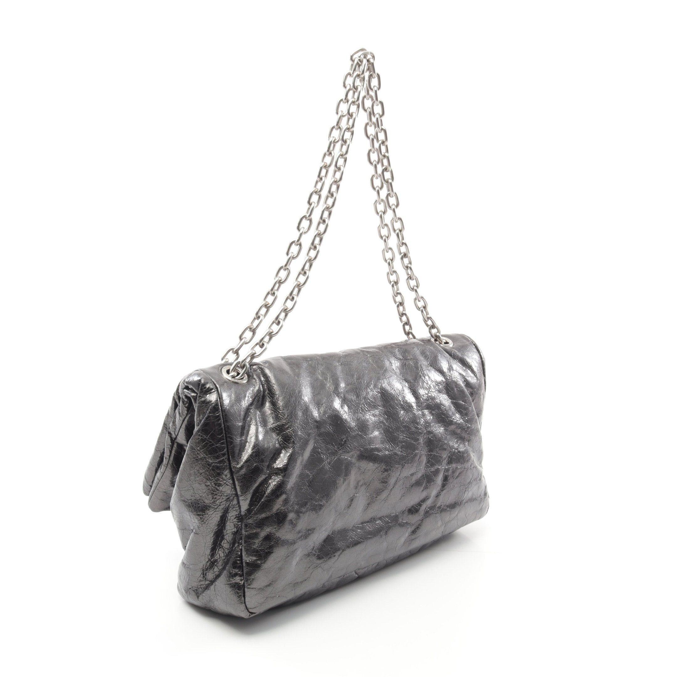 Balenciaga Balenciaga Monaco Medium Chain Shoulder Bag Leather Gray Metallic Size ONE SIZE - 2 Thumbnail