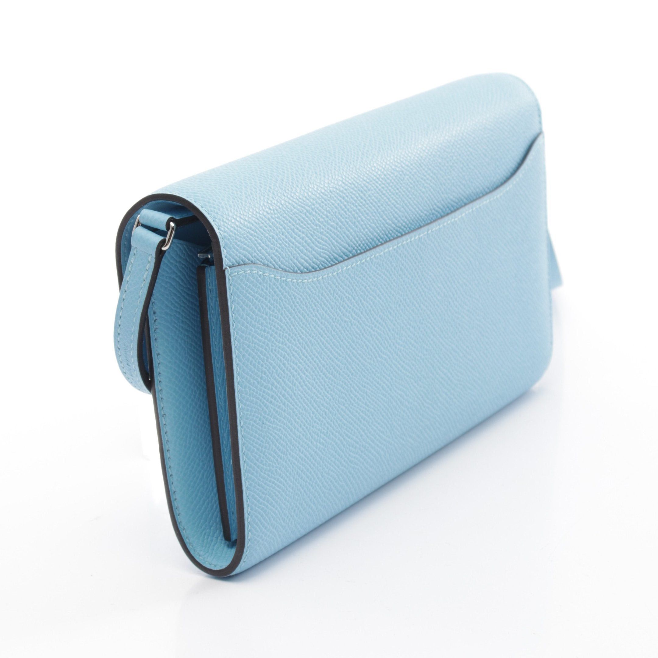 Hermes Hermes Constance Long Too Go Celeste Shoulder Wallet Veau Epsom Light Blue Silver Hardware Double Engraved Size ONE SIZE - 2 Thumbnail