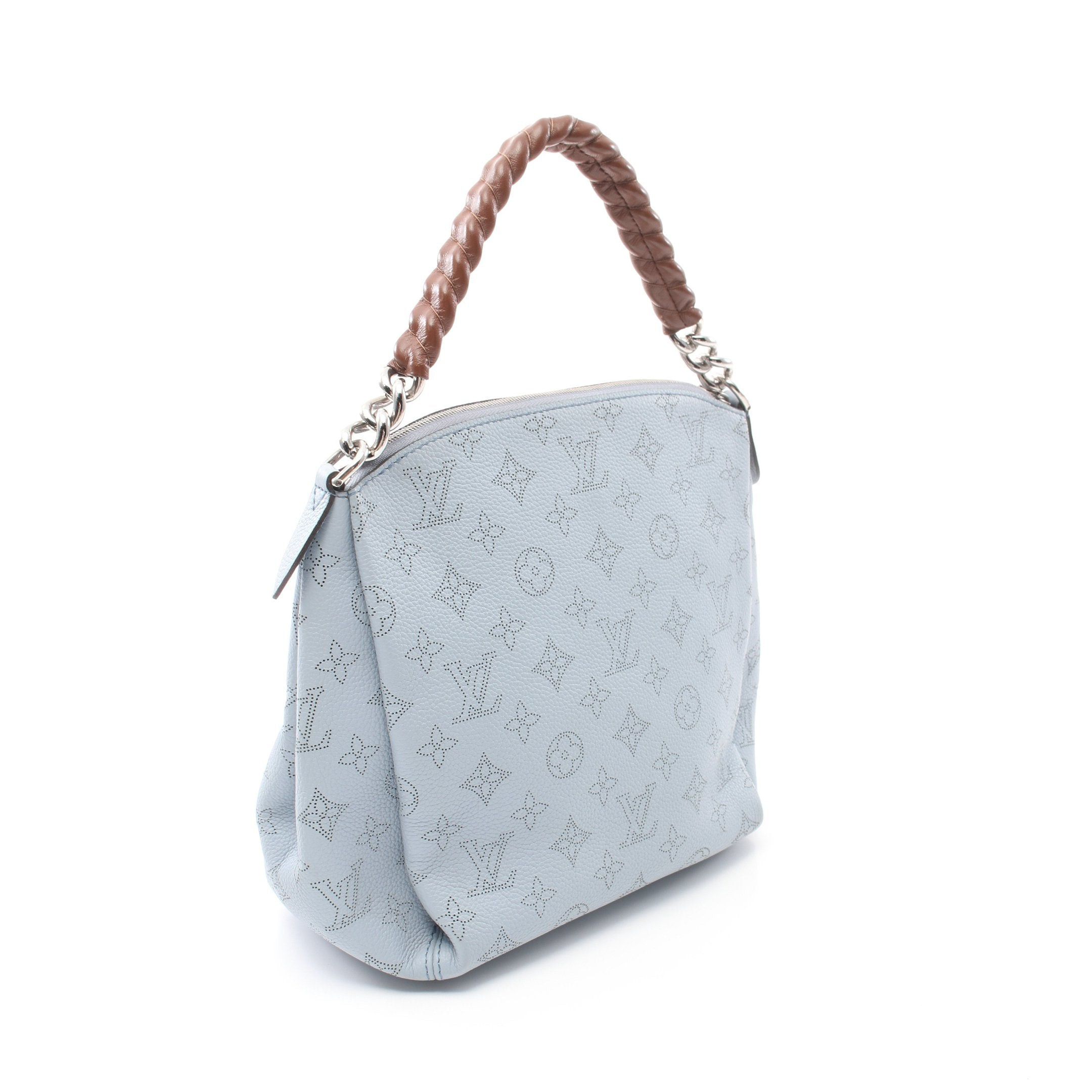 Louis Vuitton Louis Vuitton Babylon Chain Bb Mahina Handbag Leather Blue Gray Brown Size ONE SIZE - 2 Thumbnail