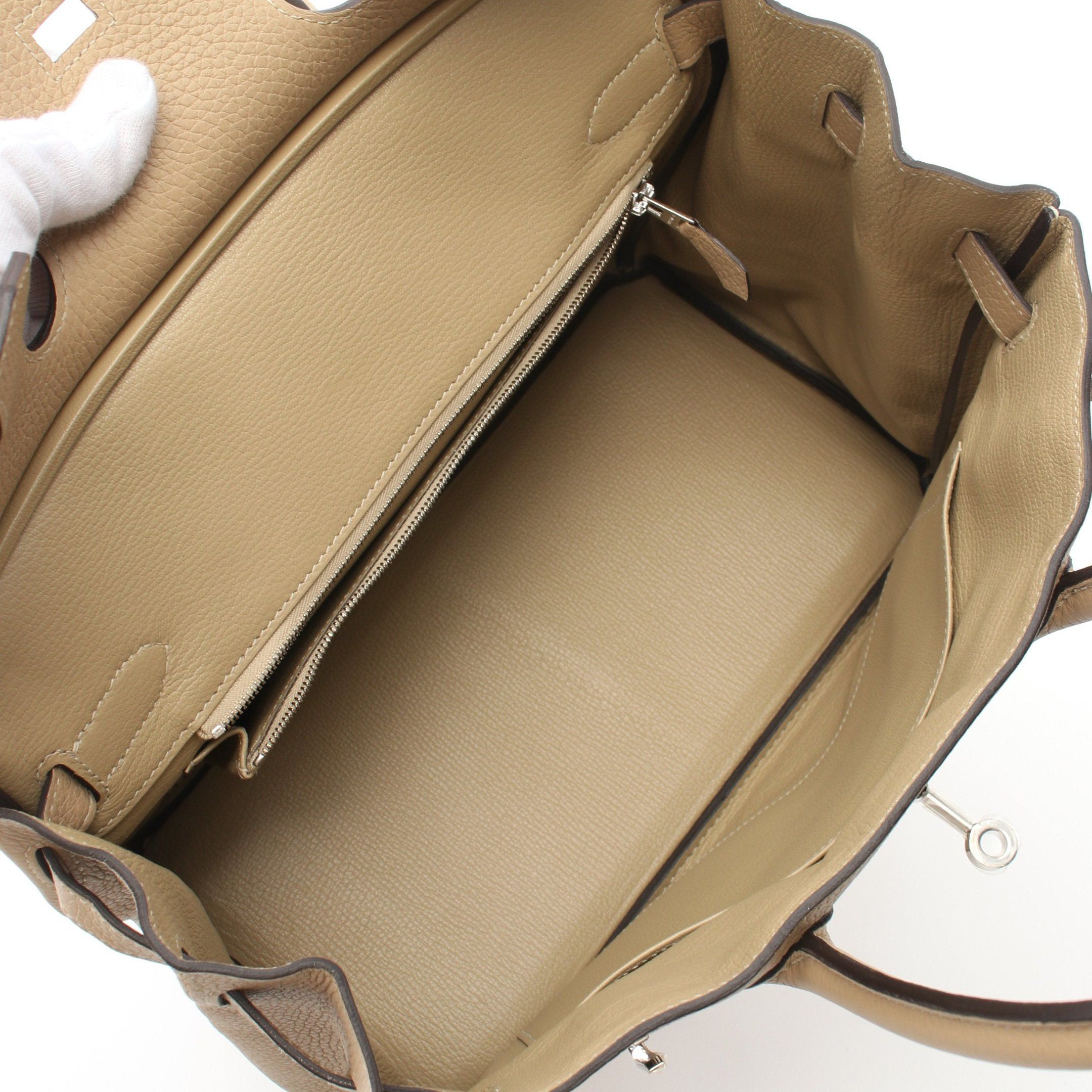 Hermes Hermes Birkin 30 Handbag Togo Beige Silver Hardware Z Stamp Size ONE SIZE - 3 Thumbnail