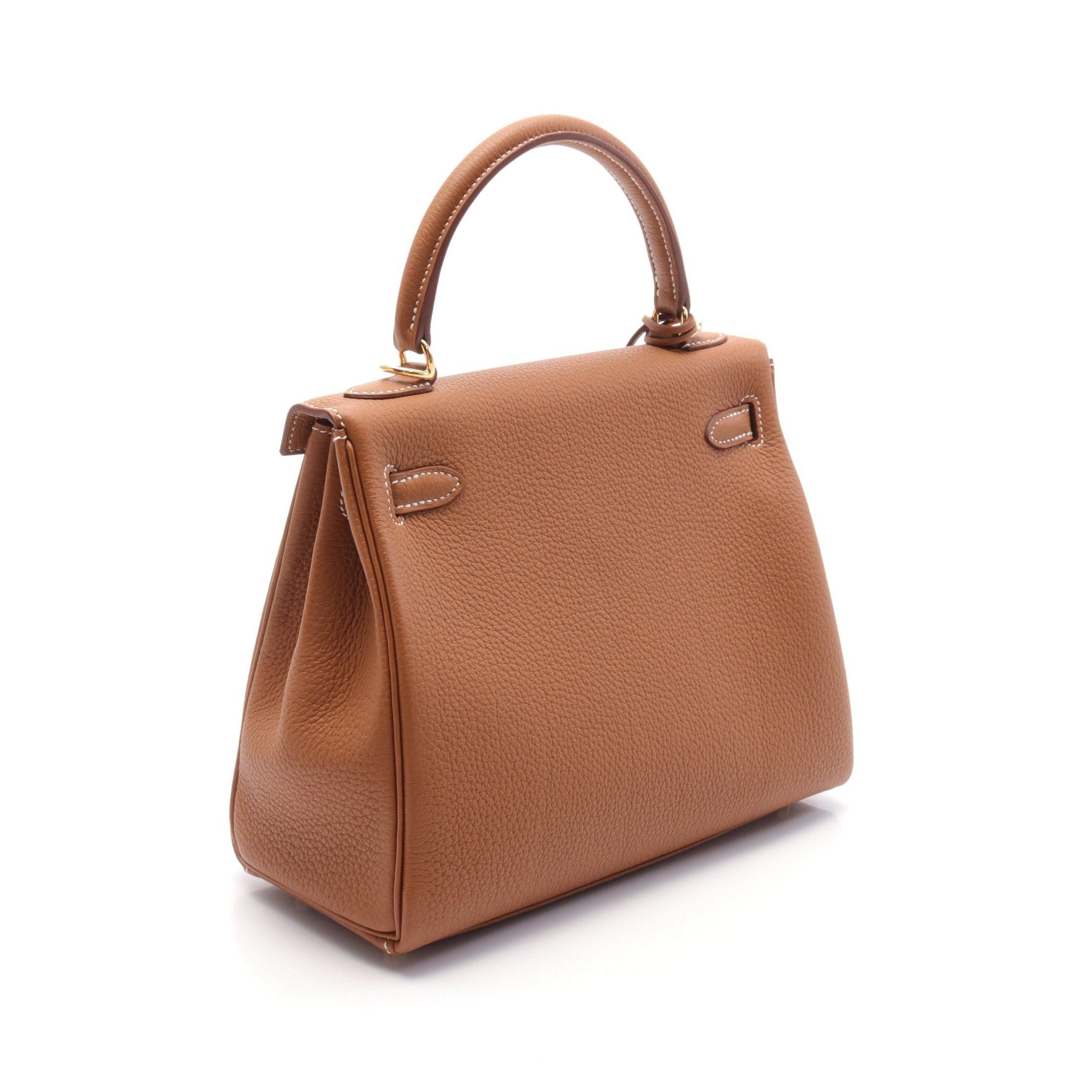 Hermes Hermes Kelly 25 Gold Handbag Togo Brown Hardware Double Engraved Size ONE SIZE - 2 Thumbnail