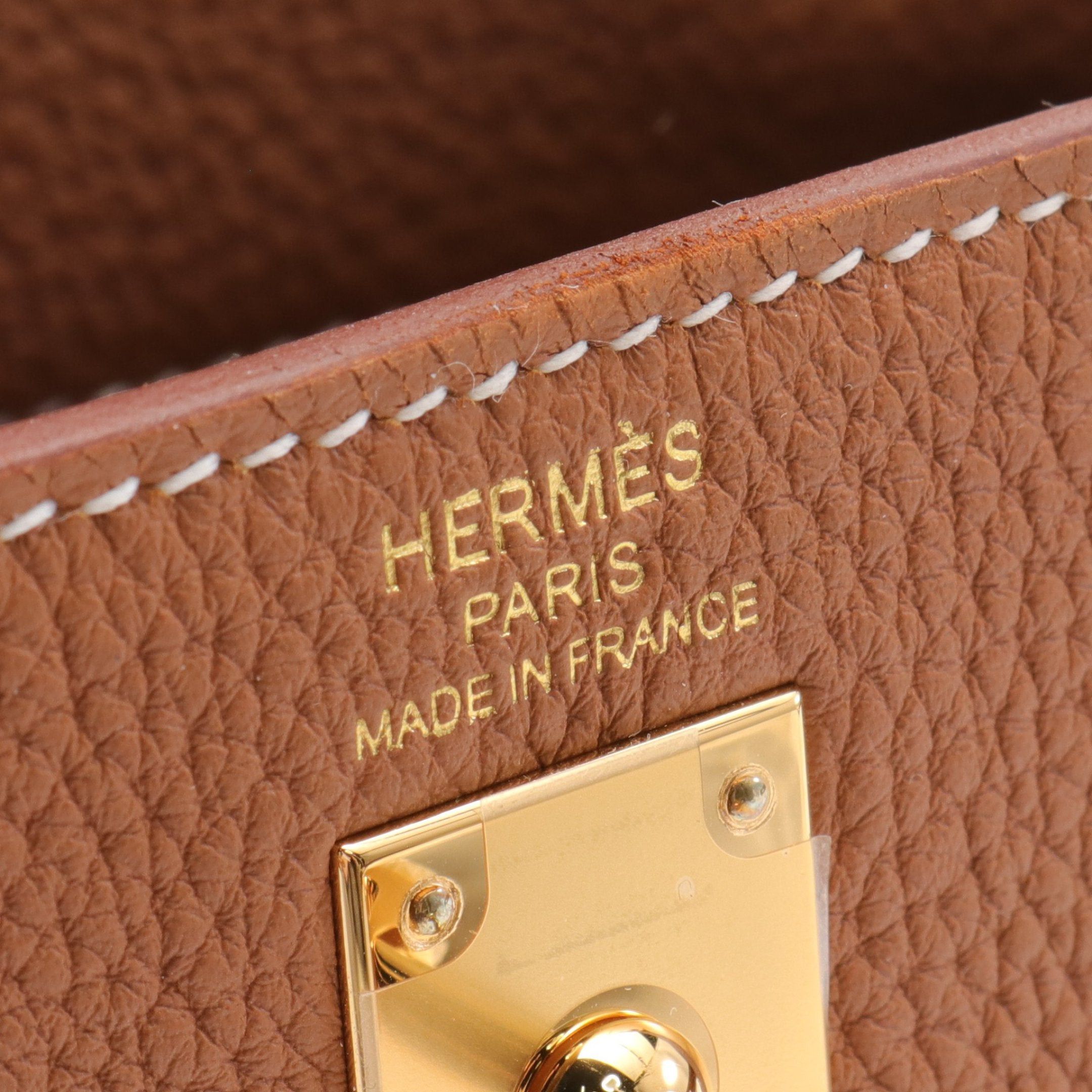 Hermes Hermes Kelly 25 Gold Handbag Togo Brown Hardware Double Engraved Size ONE SIZE - 4 Thumbnail