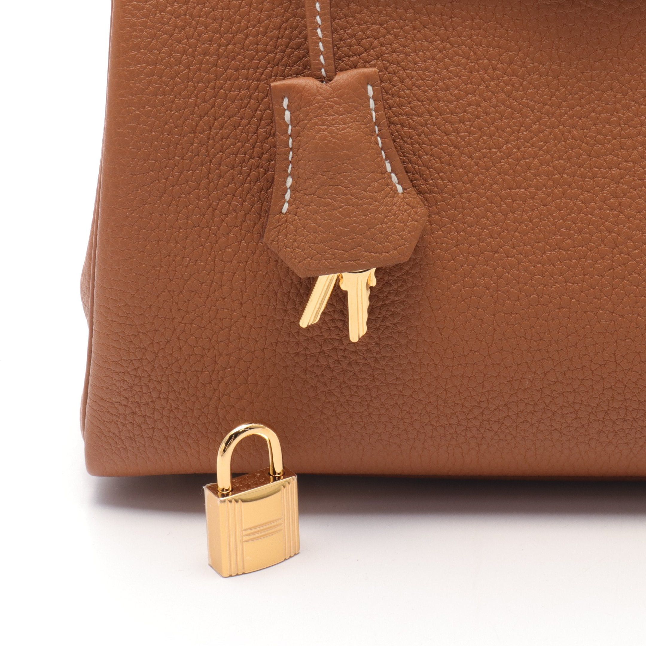 Hermes Hermes Kelly 25 Gold Handbag Togo Brown Hardware Double Engraved Size ONE SIZE - 6 Thumbnail