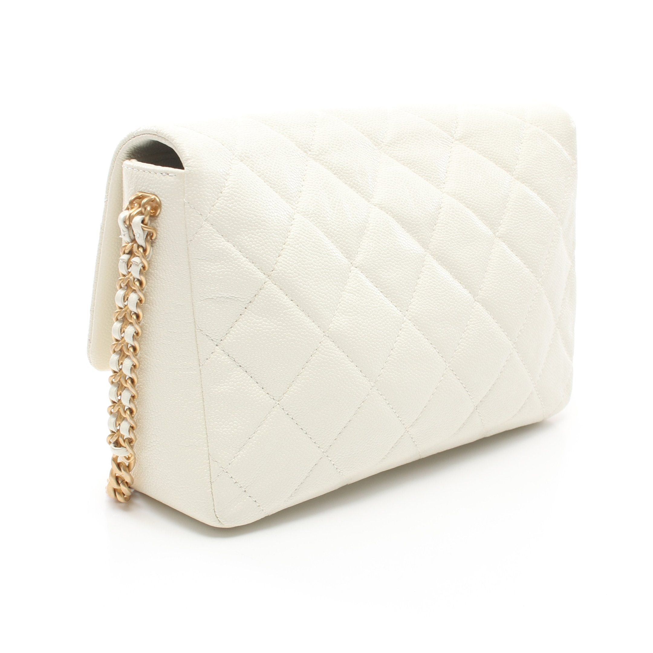 Chanel Chanel Chain Shoulder Bag Caviar Skin Off White Gold Hardware Size ONE SIZE - 2 Thumbnail