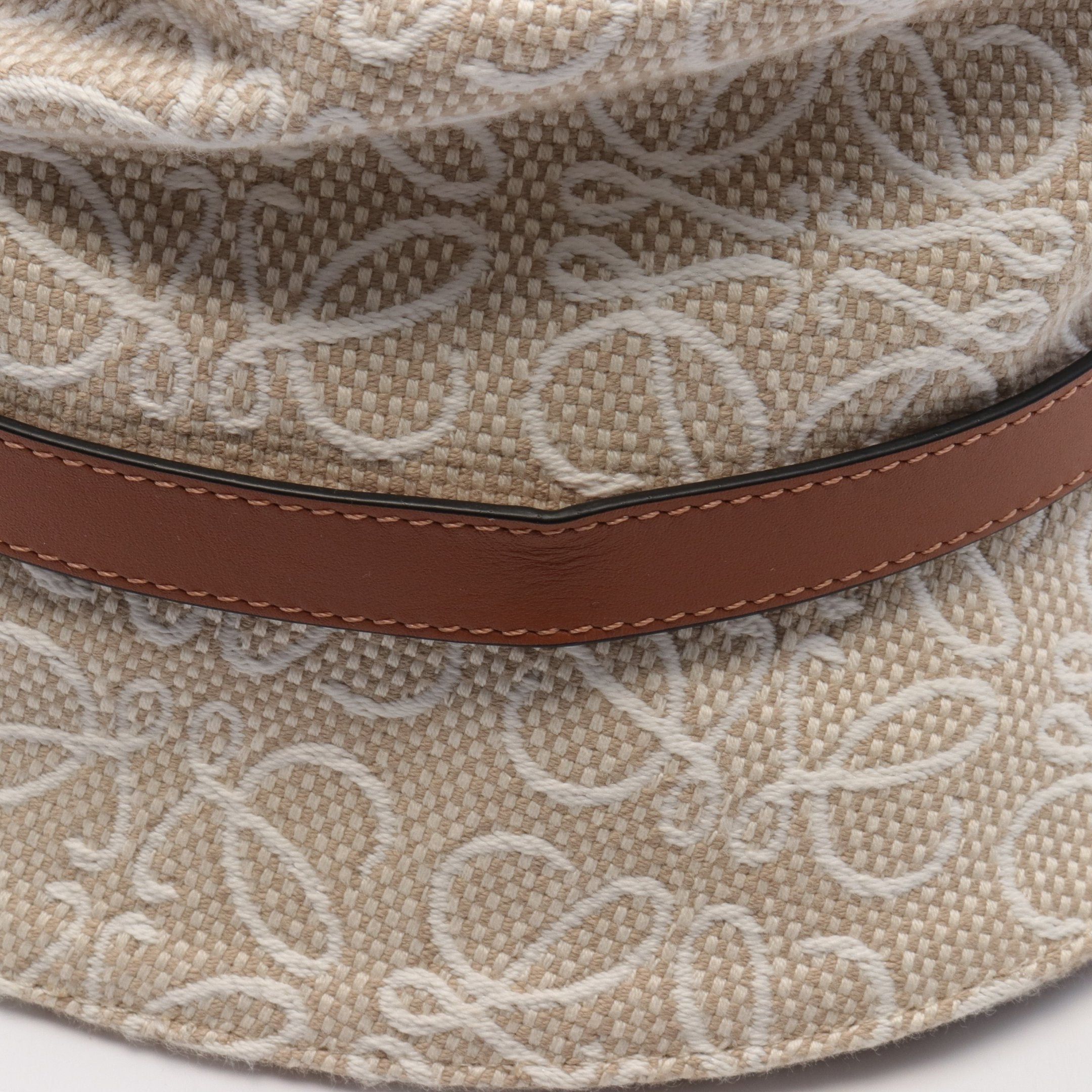 Loewe Loewe Anagram Jacquard Bucket Hat Cotton Leather Beige Size ONE SIZE - 9 Thumbnail