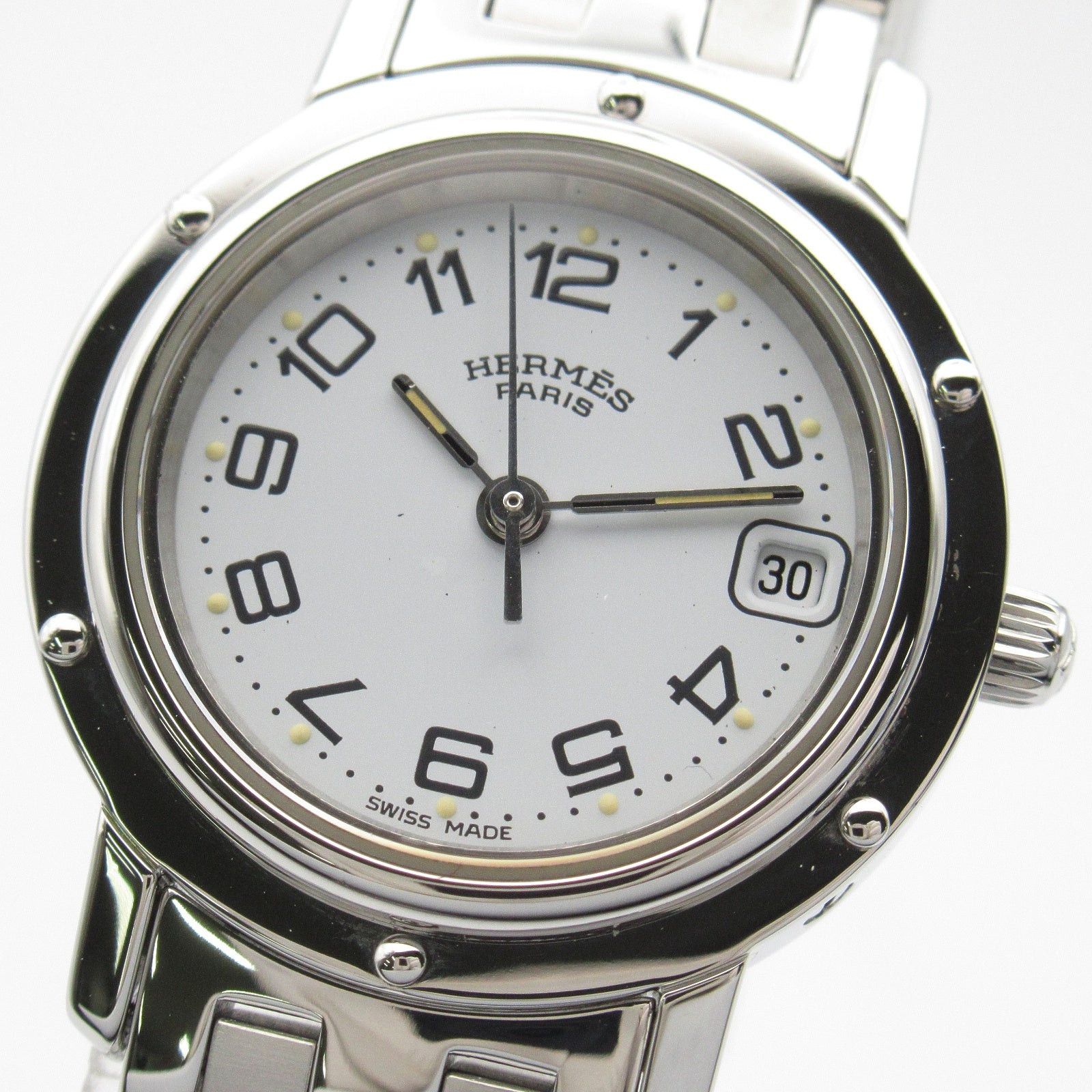 Hermes Hermes Clipper Women Watch Quartz Ss Silver White Dial Size ONE SIZE - 3 Thumbnail
