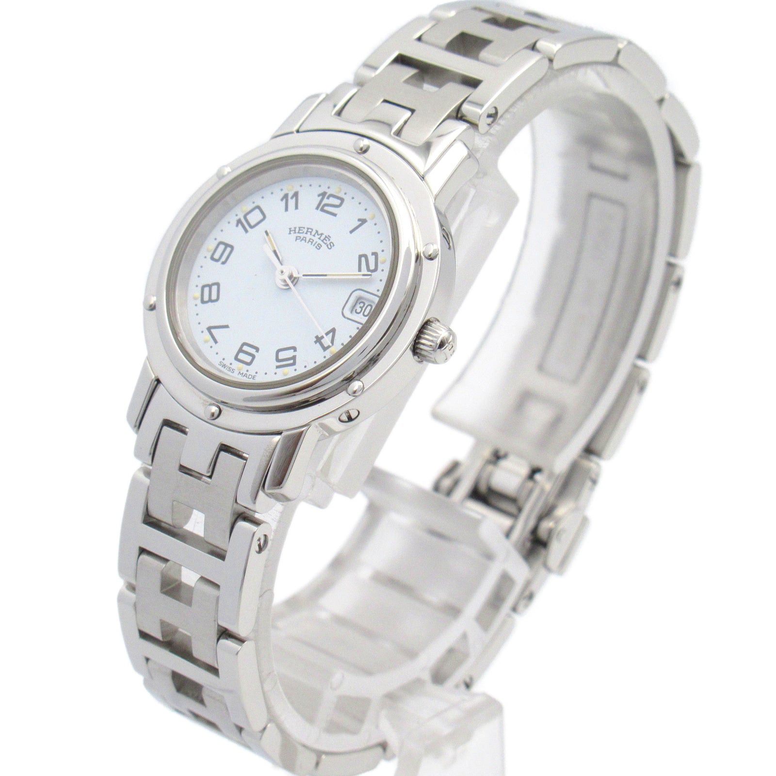 Hermes Hermes Clipper Women Watch Quartz Ss Silver White Dial Size ONE SIZE - 2 Thumbnail