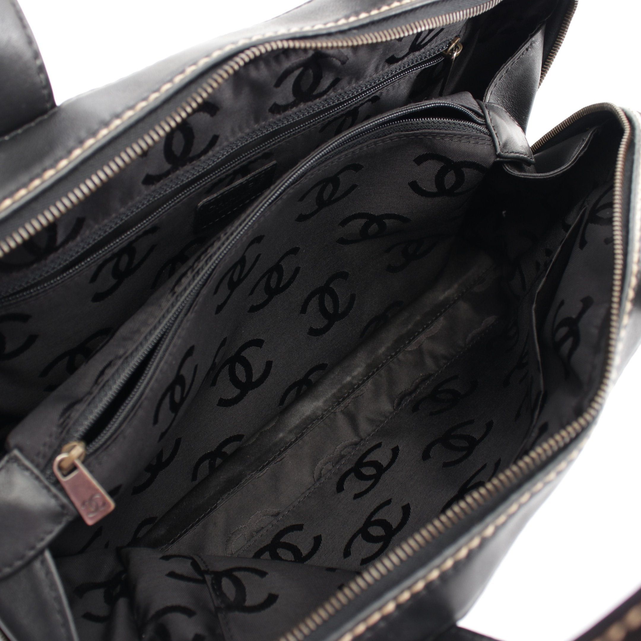 Chanel Chanel Wild Stitch Handbag Mini Boston Bag Leather Black Antique Gold Hardware Size ONE SIZE - 3 Thumbnail