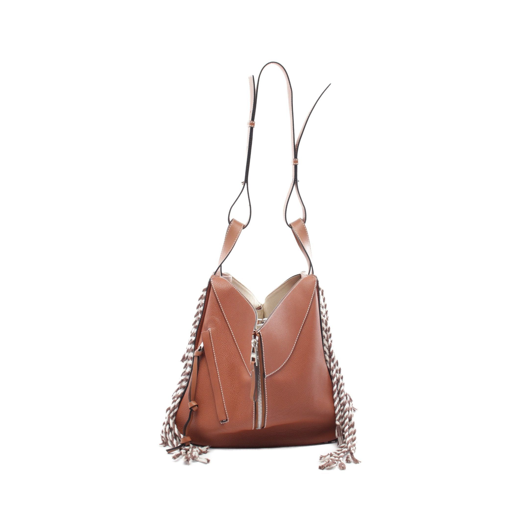 Loewe Loewe Hammock Medium Handbag Leather Fabric Brown Fringe Size ONE SIZE - 5 Thumbnail