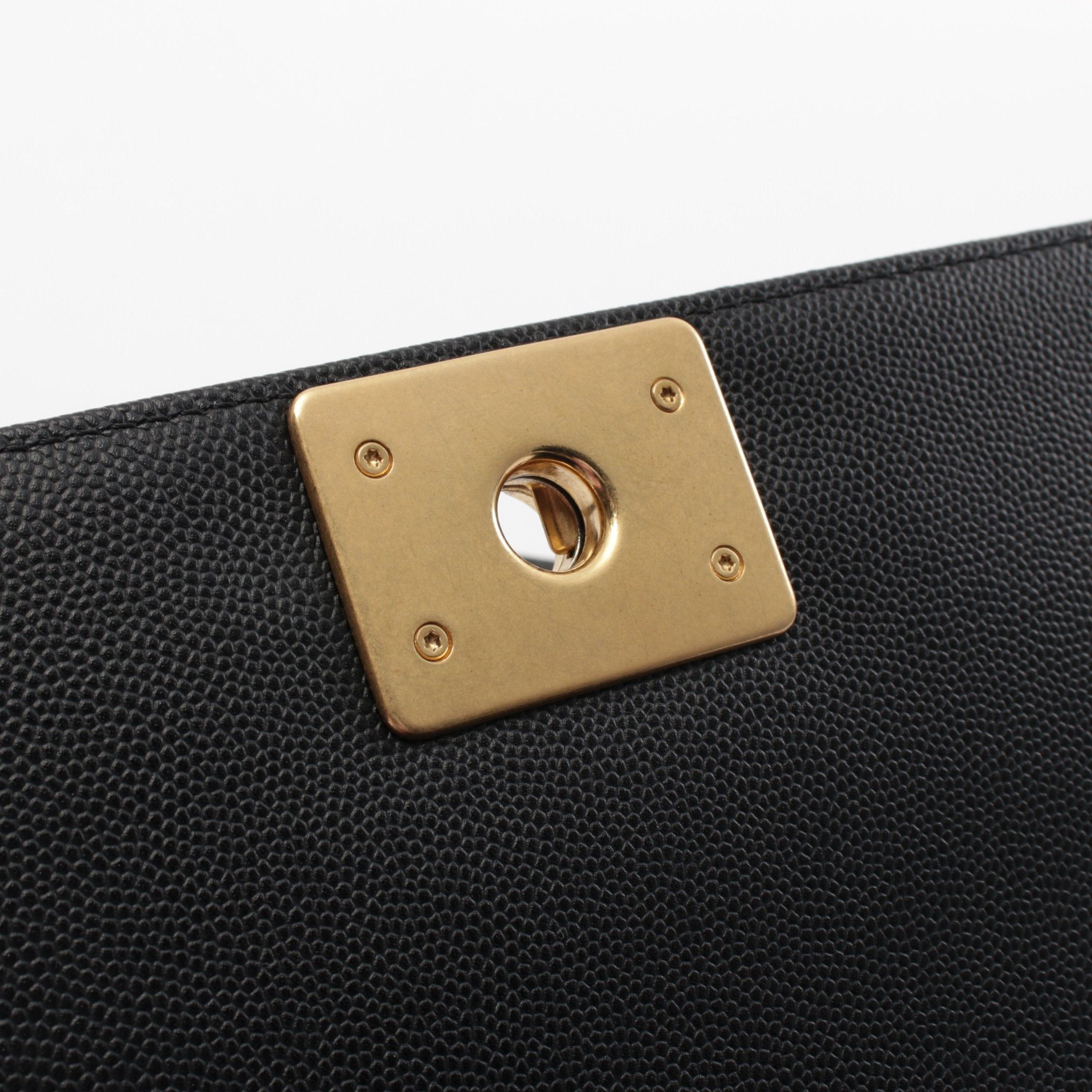 Chanel Chanel Boy Chanel Small Matelasse Chain Shoulder Bag Caviar Skin Black Gold Hardware Size ONE SIZE - 10 Thumbnail
