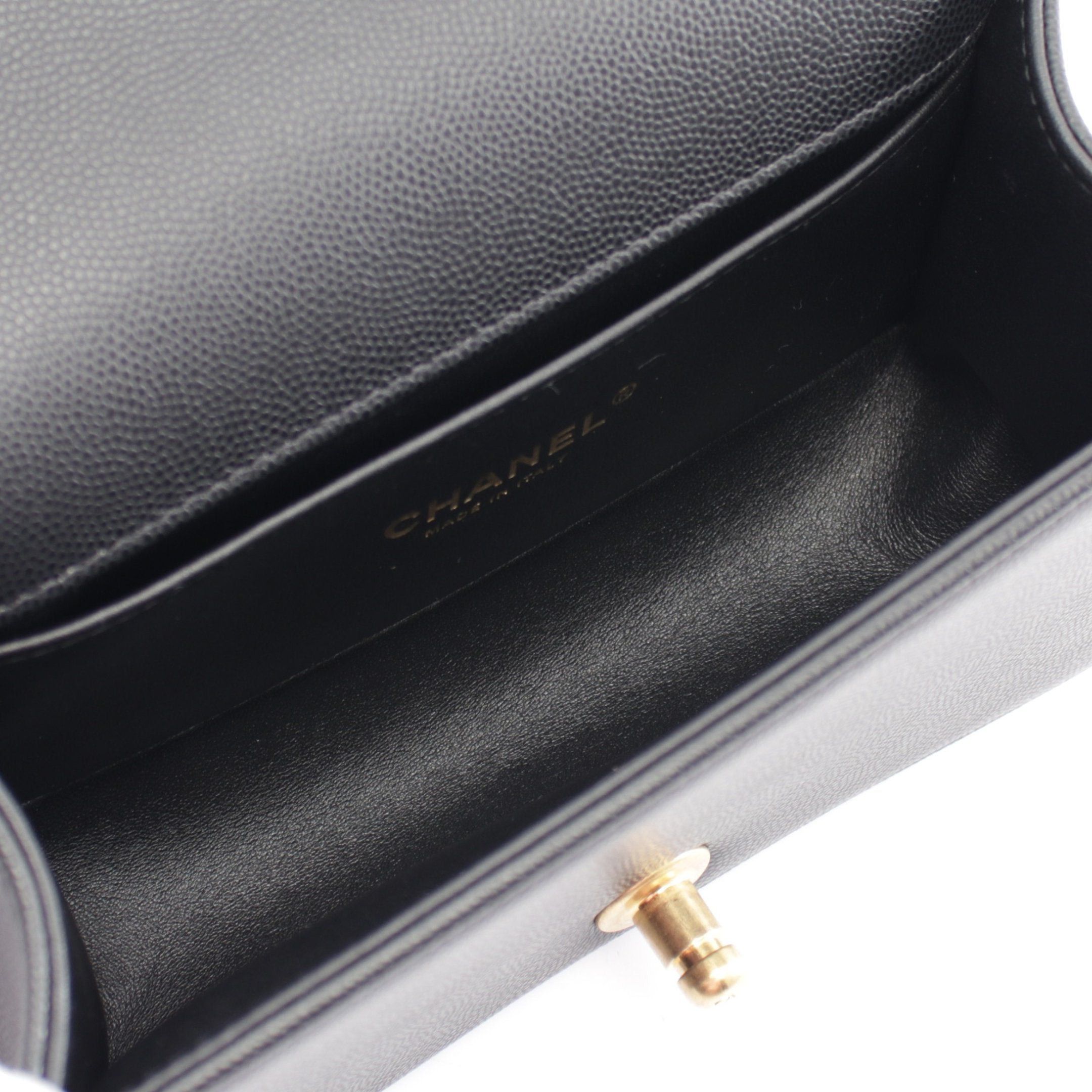 Chanel Chanel Boy Chanel Small Matelasse Chain Shoulder Bag Caviar Skin Black Gold Hardware Size ONE SIZE - 3 Thumbnail