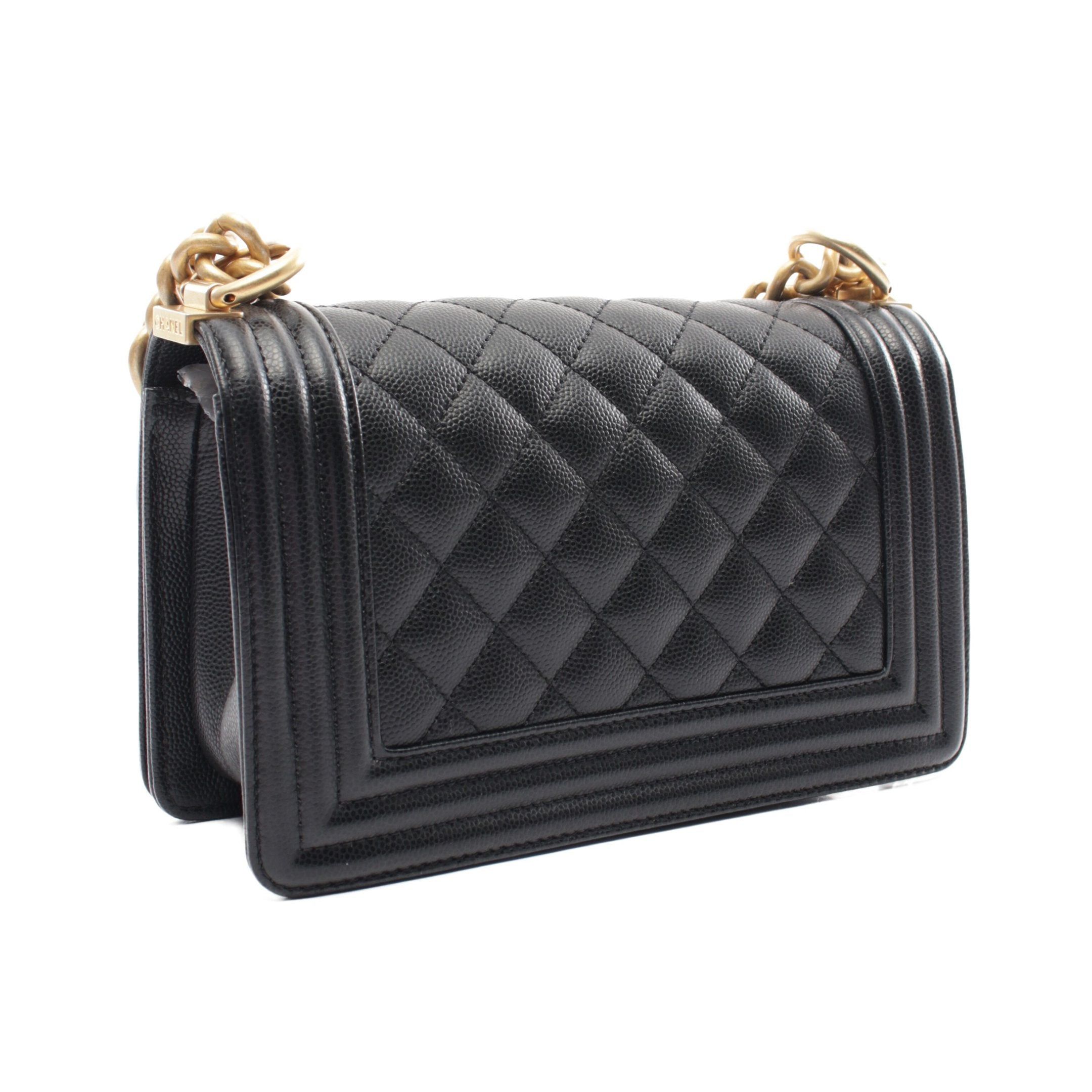 Chanel Chanel Boy Chanel Small Matelasse Chain Shoulder Bag Caviar Skin Black Gold Hardware Size ONE SIZE - 2 Thumbnail