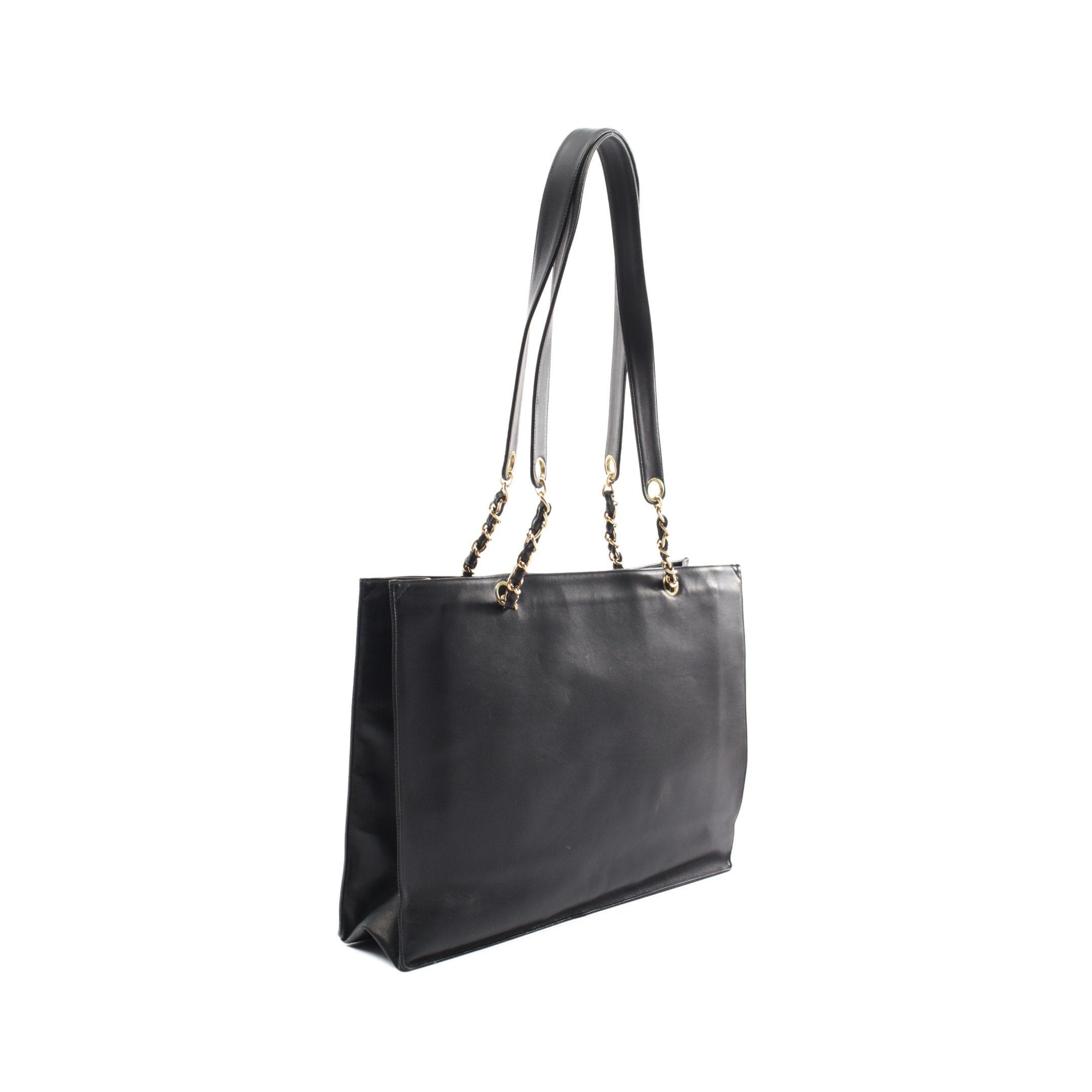 Chanel Chanel Big Coco Mark Chain Shoulder Bag Tote Leather Black Gold Hardware Size ONE SIZE - 2 Thumbnail