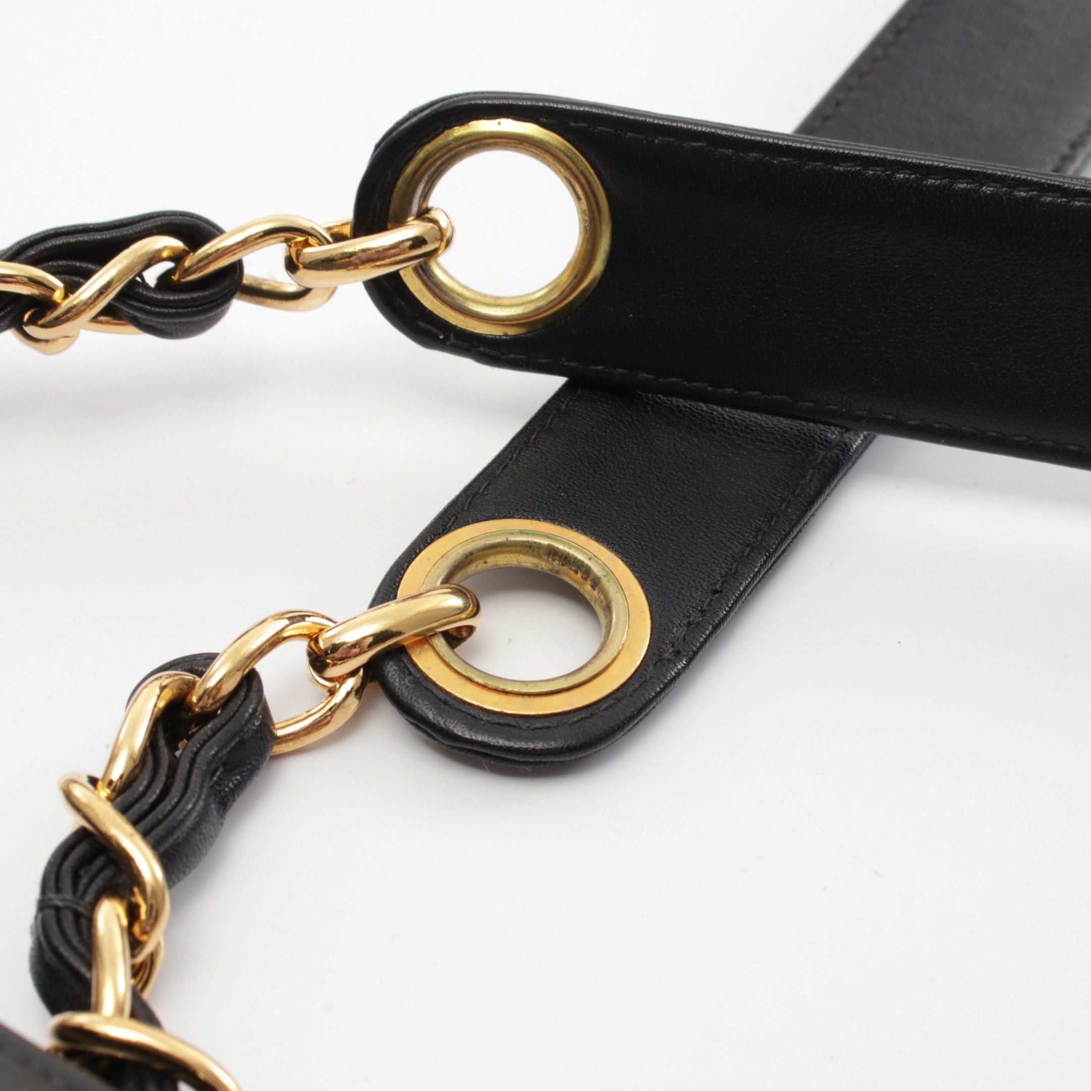 Chanel Chanel Big Coco Mark Chain Shoulder Bag Tote Leather Black Gold Hardware Size ONE SIZE - 9 Thumbnail