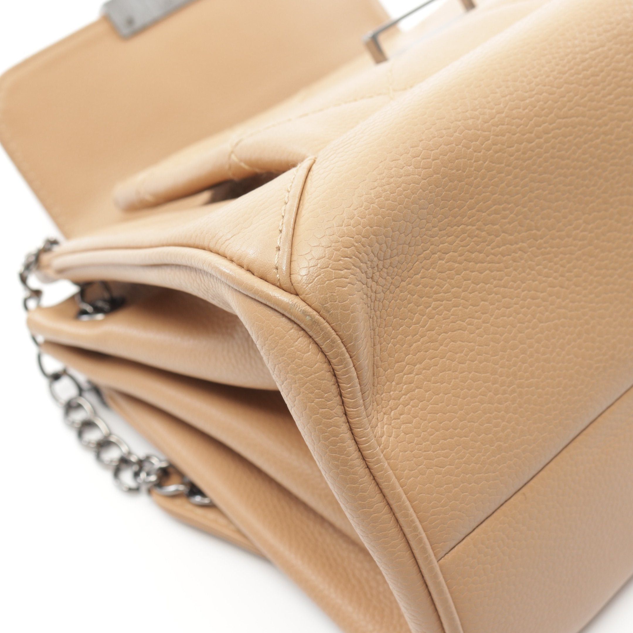 Chanel Chanel 2.55 Wild Stitch Chain Handbag Caviar Skin Beige Silver Hardware Size ONE SIZE - 8 Thumbnail