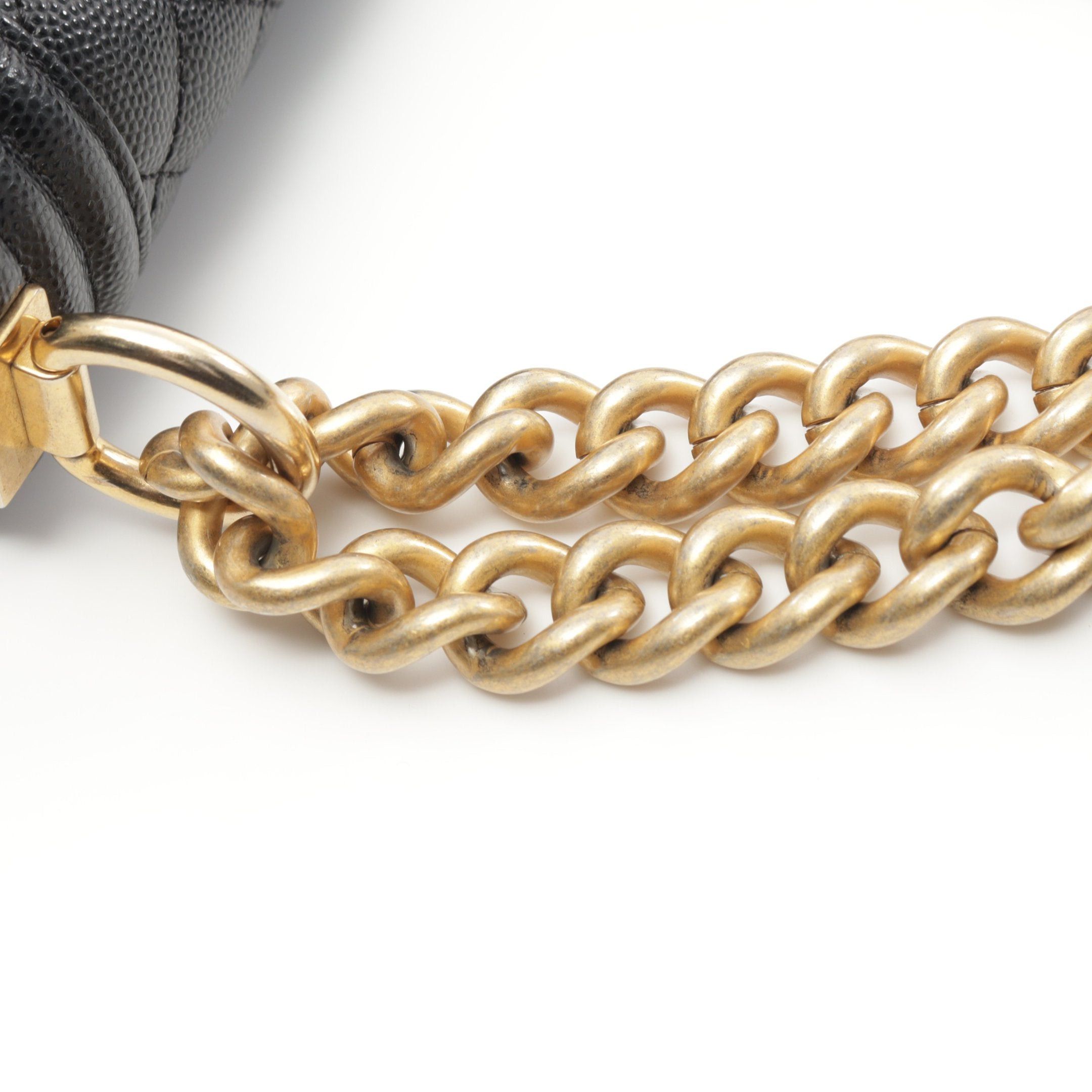Chanel Chanel Boy Chanel Small Chevron V-Stitch Chain Shoulder Bag Caviar Skin Black Gold Hardware Size ONE SIZE - 8 Thumbnail
