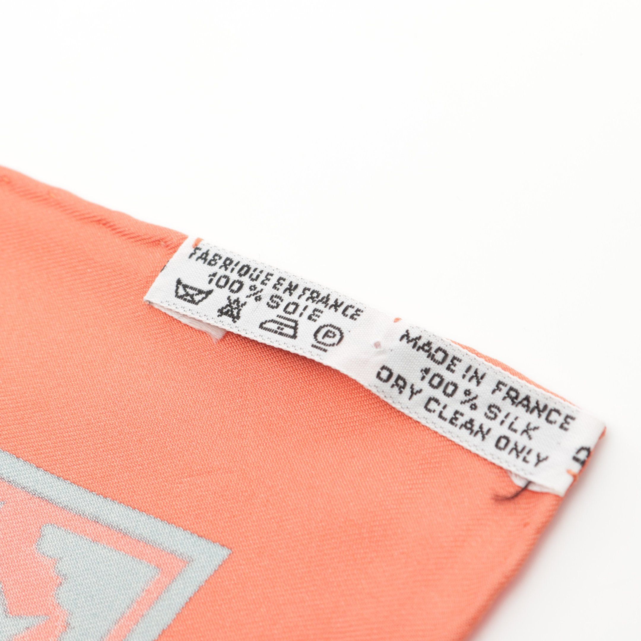 Hermes Hermes Carres 90 Early America Scarf Silk Coral Orange Multicolor Size ONE SIZE - 3 Thumbnail