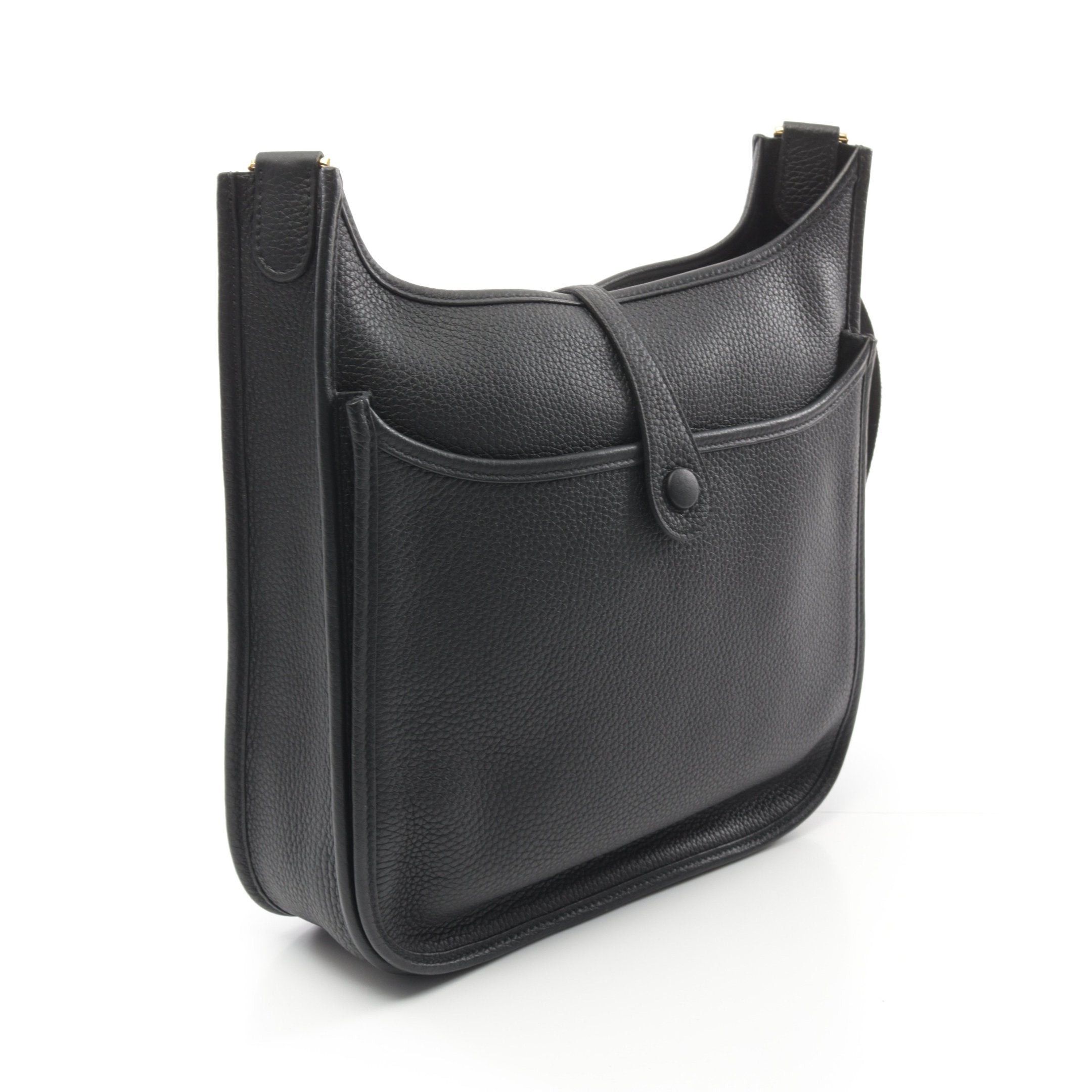 Hermes Hermes Evelyn 3 Troyes Pm Shoulder Bag Clemence Leather Black Gold Hardware B Stamp Size ONE SIZE - 2 Thumbnail