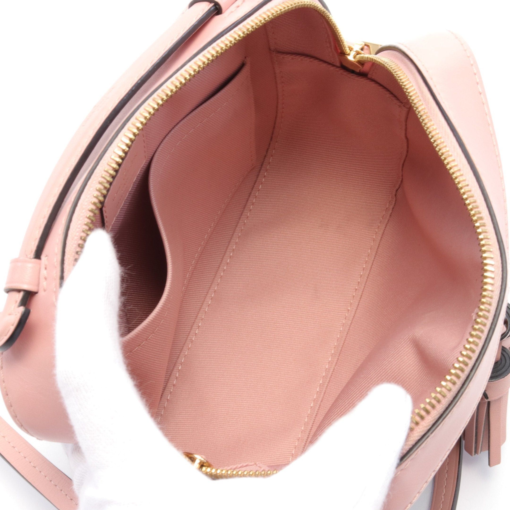 Louis Vuitton Saintonge Monogram Rose Poodle Shoulder Bag Leather Brown Pink