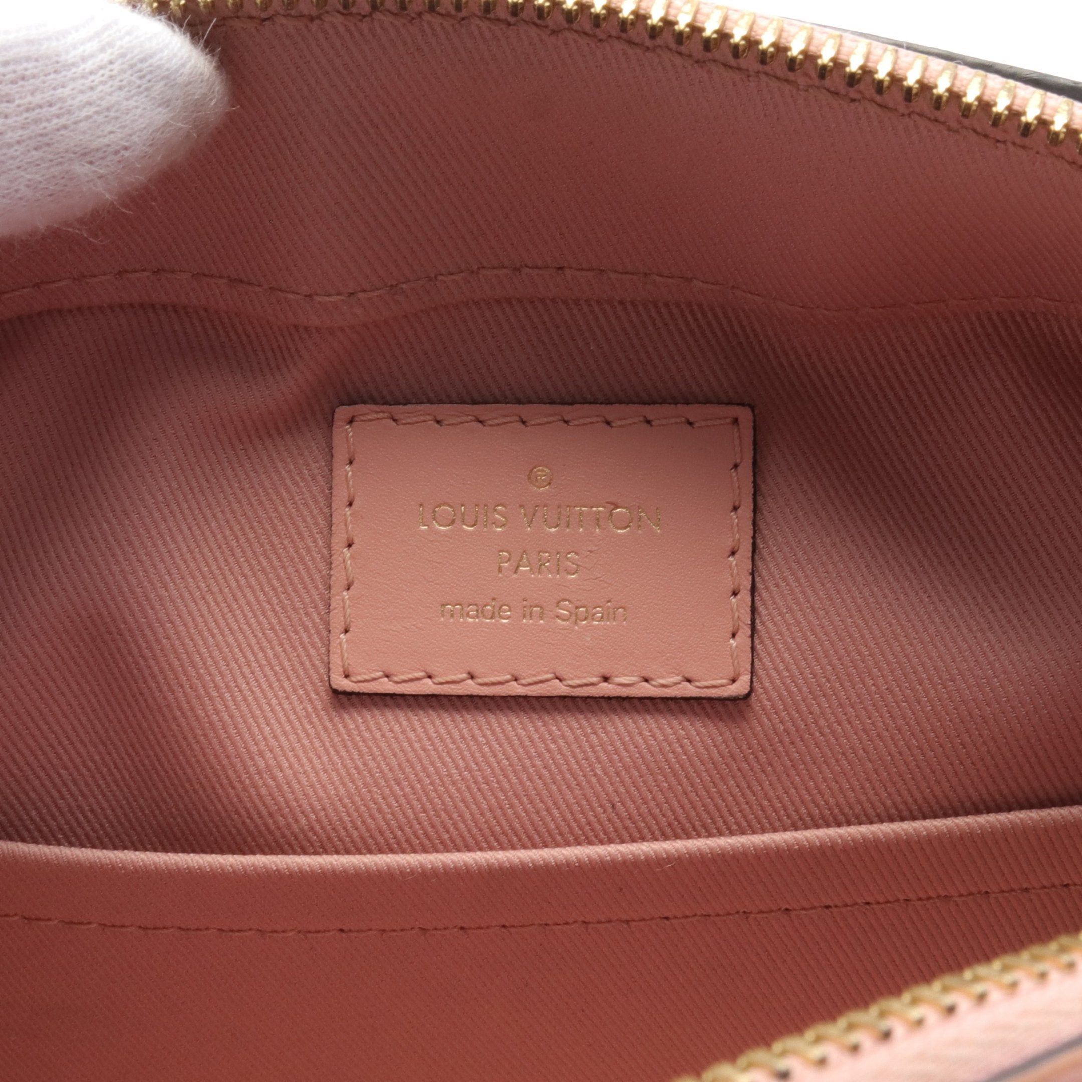 Louis Vuitton Saintonge Monogram Rose Poodle Shoulder Bag Leather Brown Pink