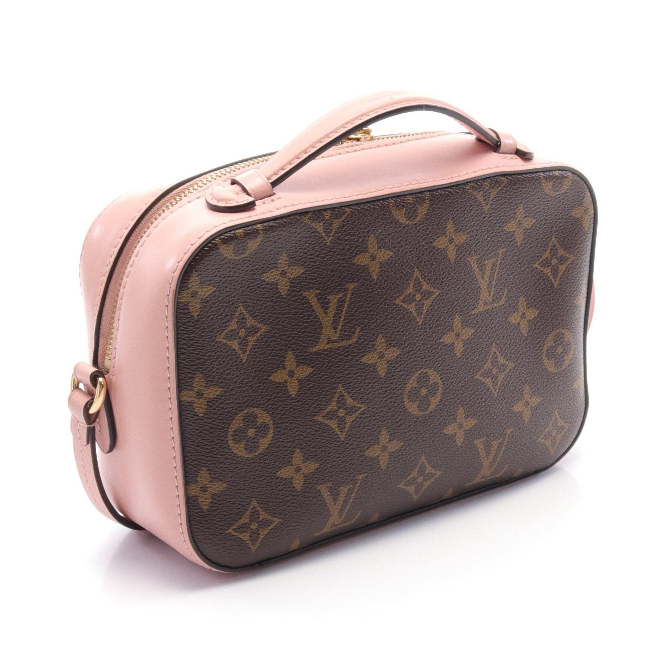 Louis Vuitton Saintonge Monogram Rose Poodle Shoulder Bag Leather Brown Pink