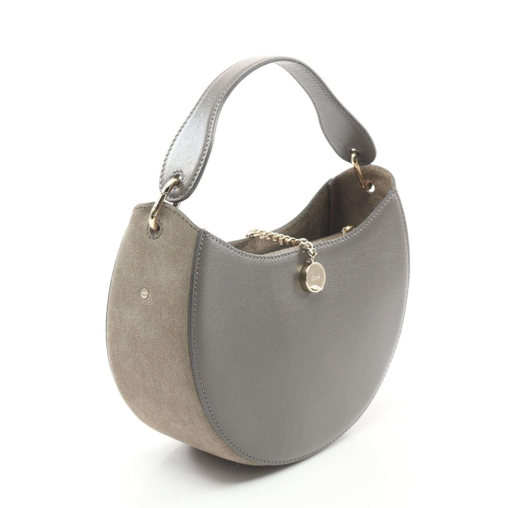 Chloe Chloe Arlene Hobo Bag Small Handbag Leather Gray Size ONE SIZE - 2 Thumbnail