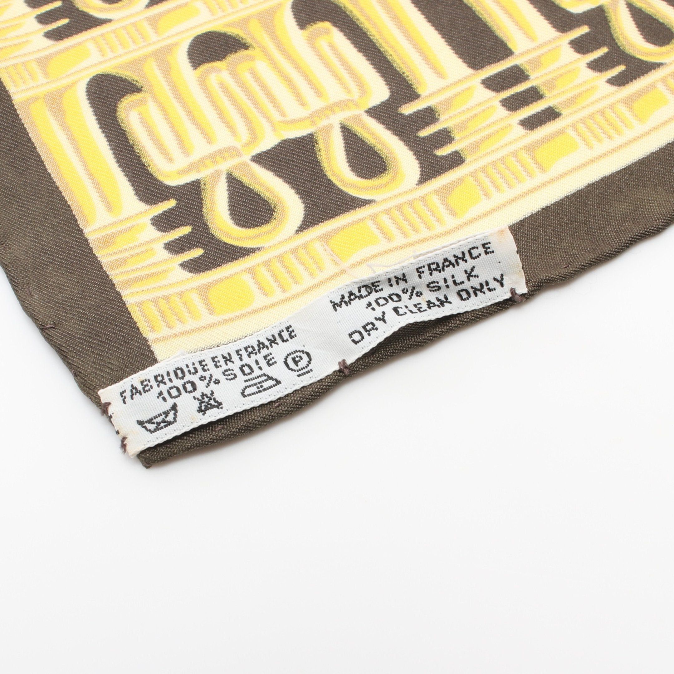 Hermes Hermes Carres 90 Tutankhamun Scarf Silk Gray Brown Multicolor Size ONE SIZE - 3 Thumbnail