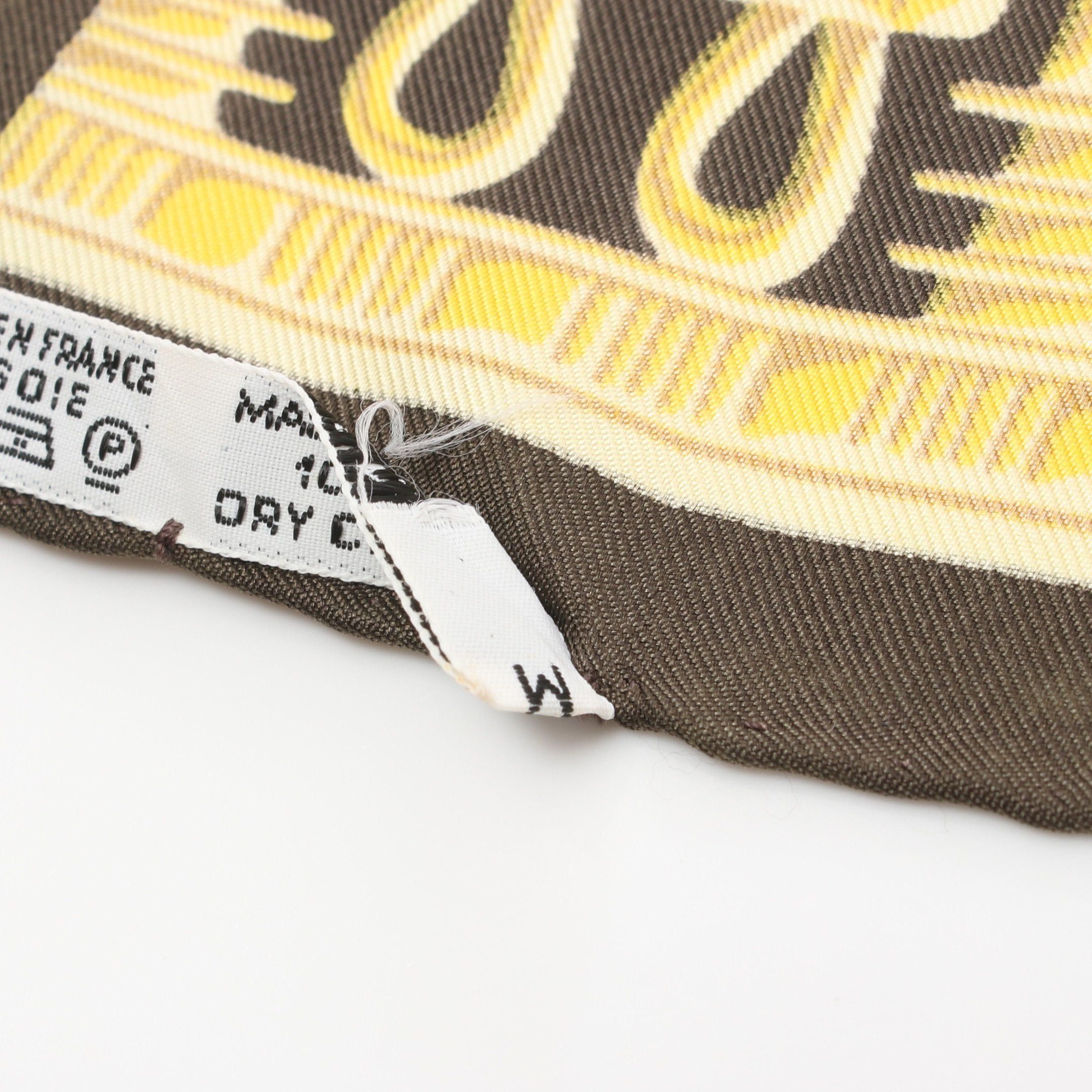 Hermes Hermes Carres 90 Tutankhamun Scarf Silk Gray Brown Multicolor Size ONE SIZE - 5 Thumbnail