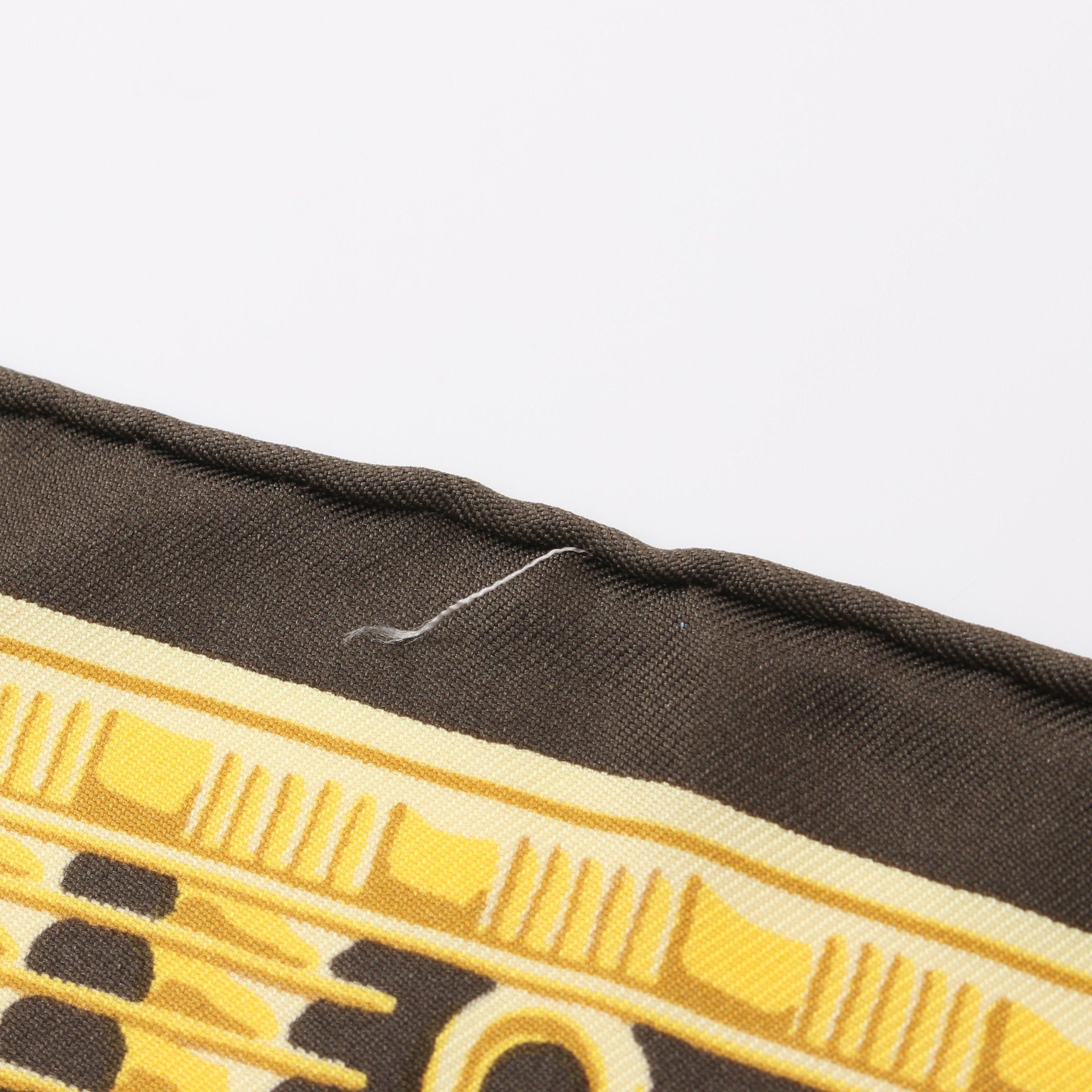 Hermes Hermes Carres 90 Tutankhamun Scarf Silk Gray Brown Multicolor Size ONE SIZE - 6 Thumbnail