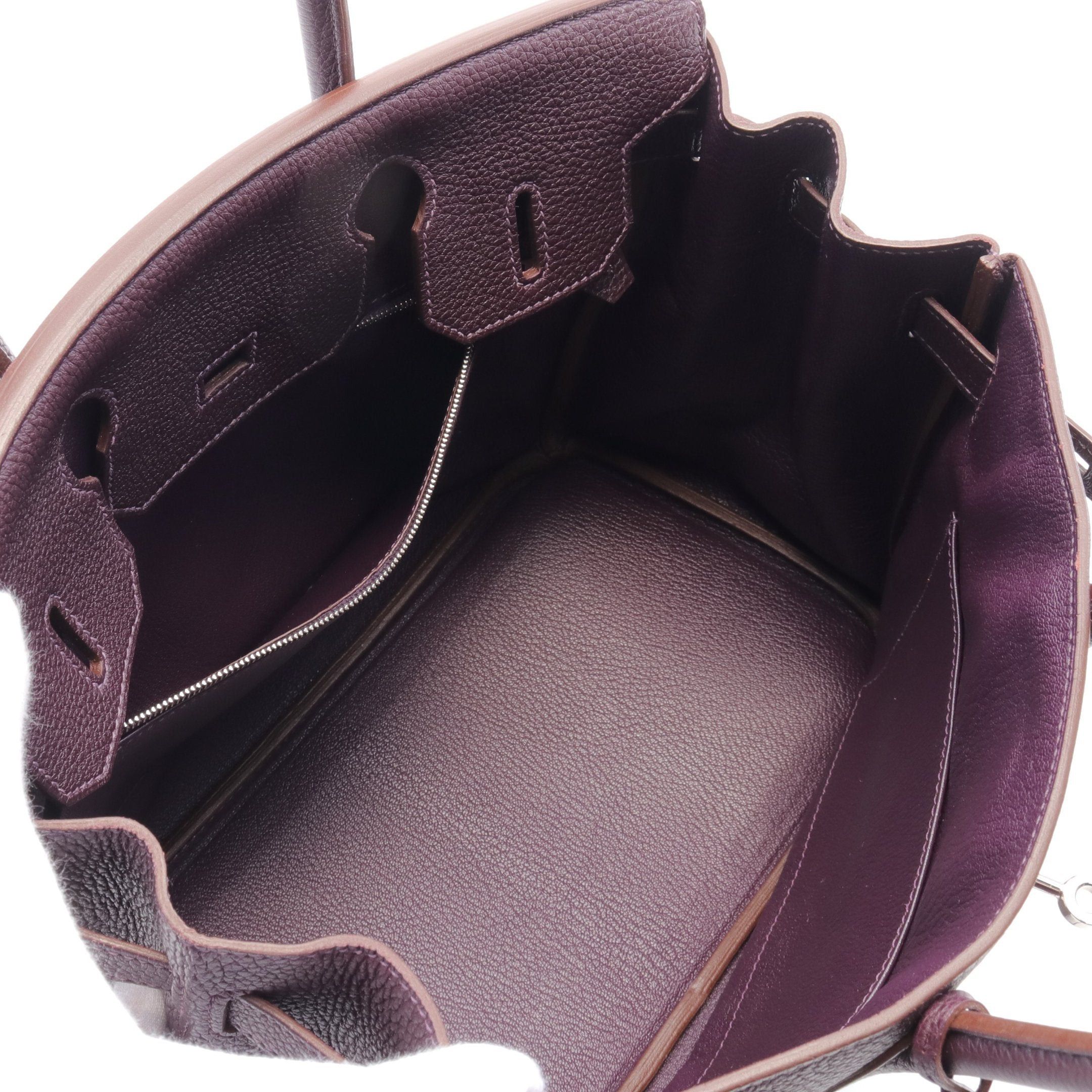 Hermes Hermes Birkin 30 Cassis Handbag Togo Dark Purple Silver Hardware □ R Stamp Size ONE SIZE - 3 Thumbnail