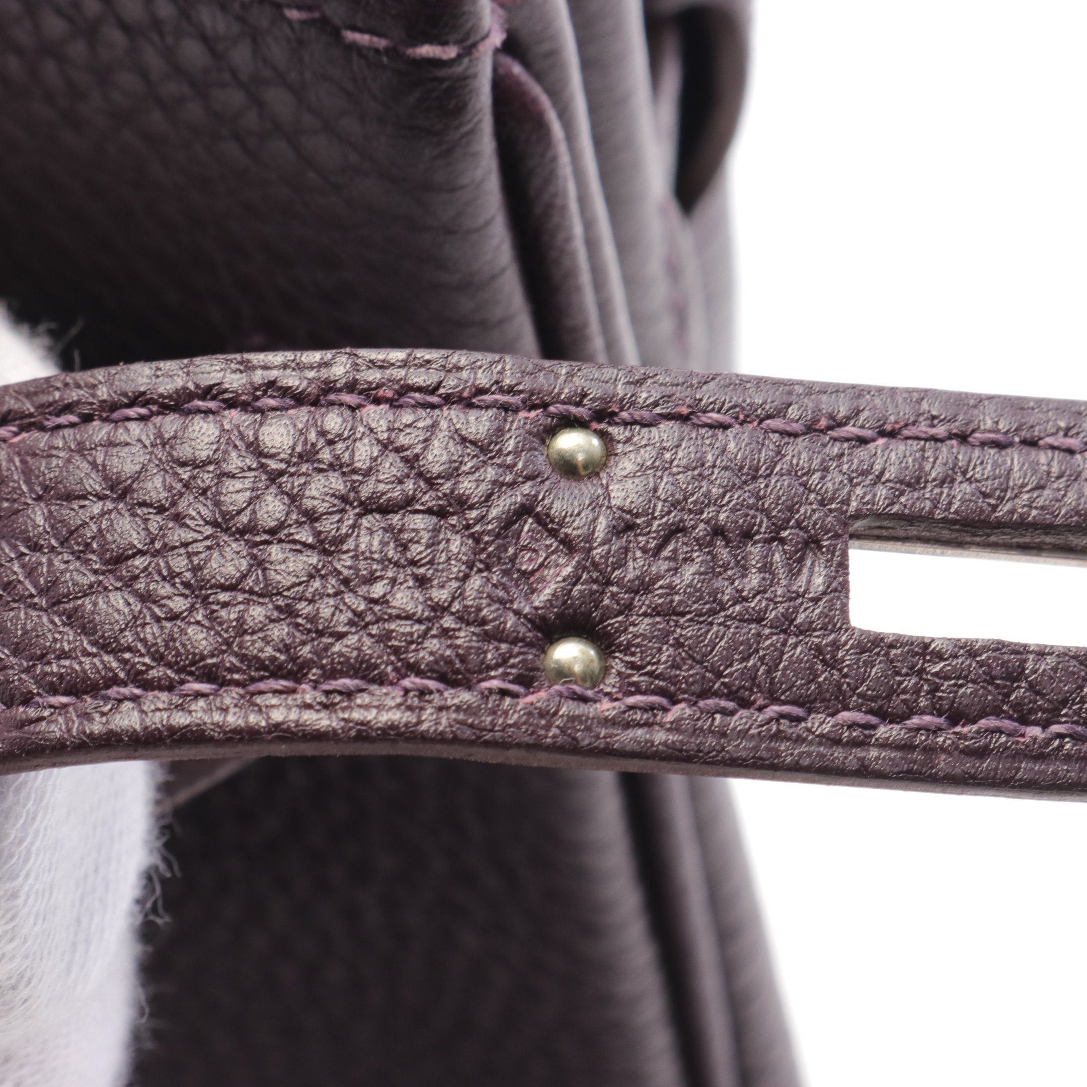 Hermes Hermes Birkin 30 Cassis Handbag Togo Dark Purple Silver Hardware □ R Stamp Size ONE SIZE - 5 Thumbnail