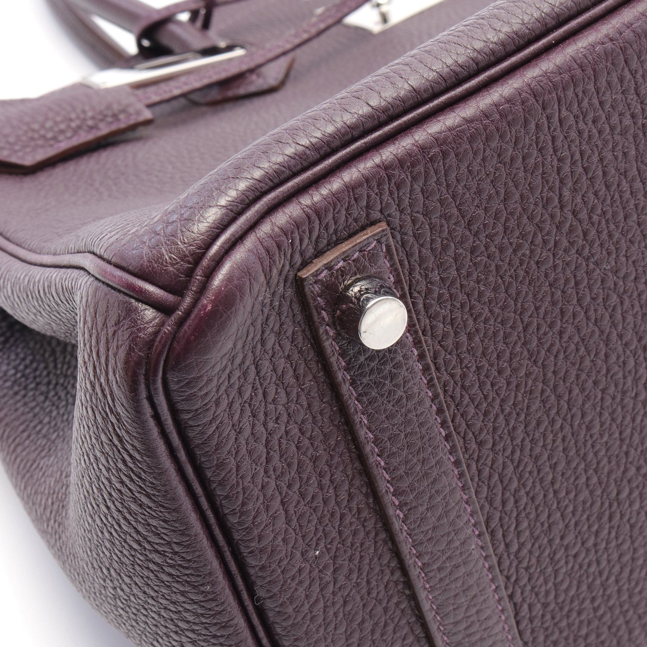 Hermes Hermes Birkin 30 Cassis Handbag Togo Dark Purple Silver Hardware □ R Stamp Size ONE SIZE - 12 Thumbnail