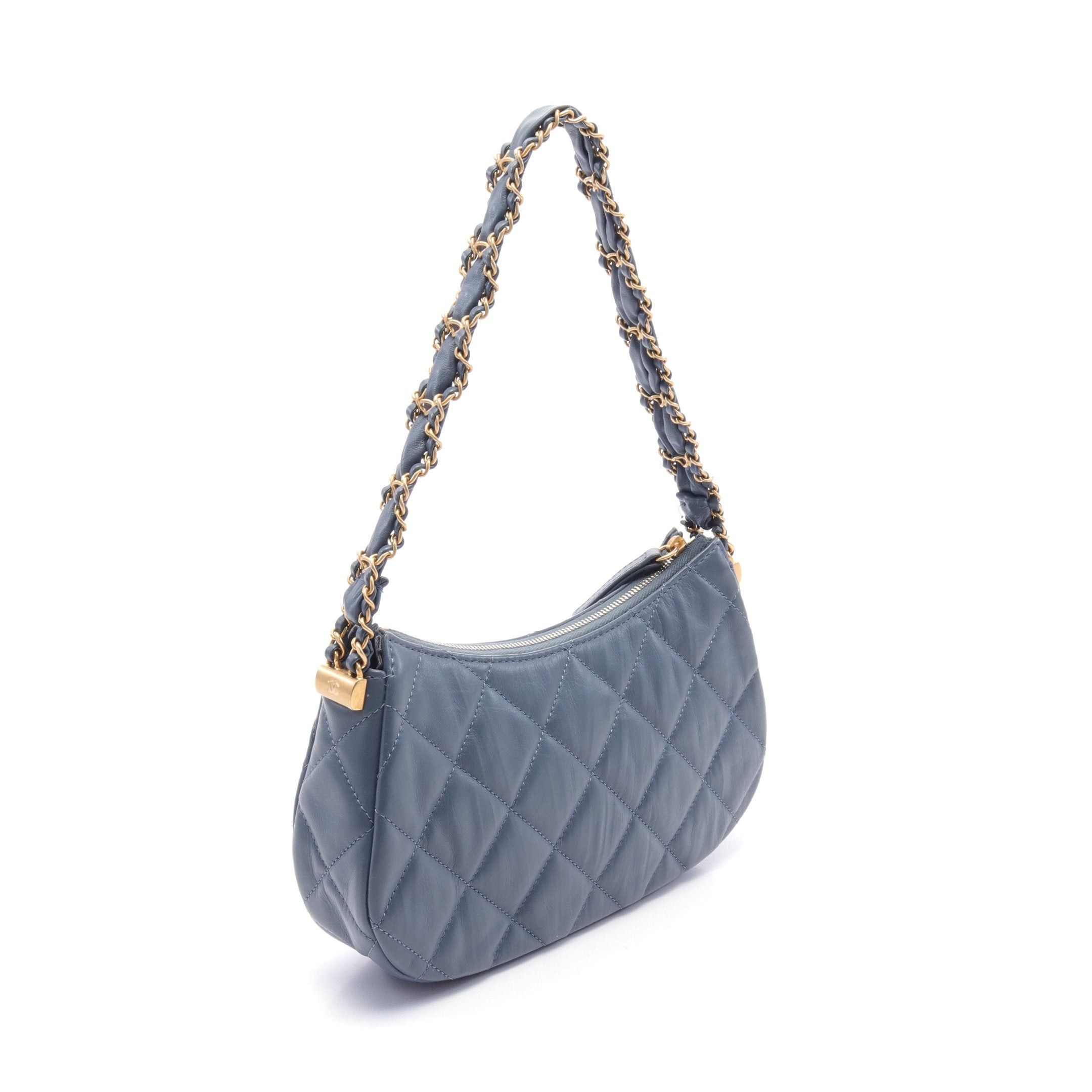 Chanel Chanel 19 Dizeneuf Matelasse Hobo Bag Handbag Leather Blue Gold Hardware Size ONE SIZE - 2 Thumbnail