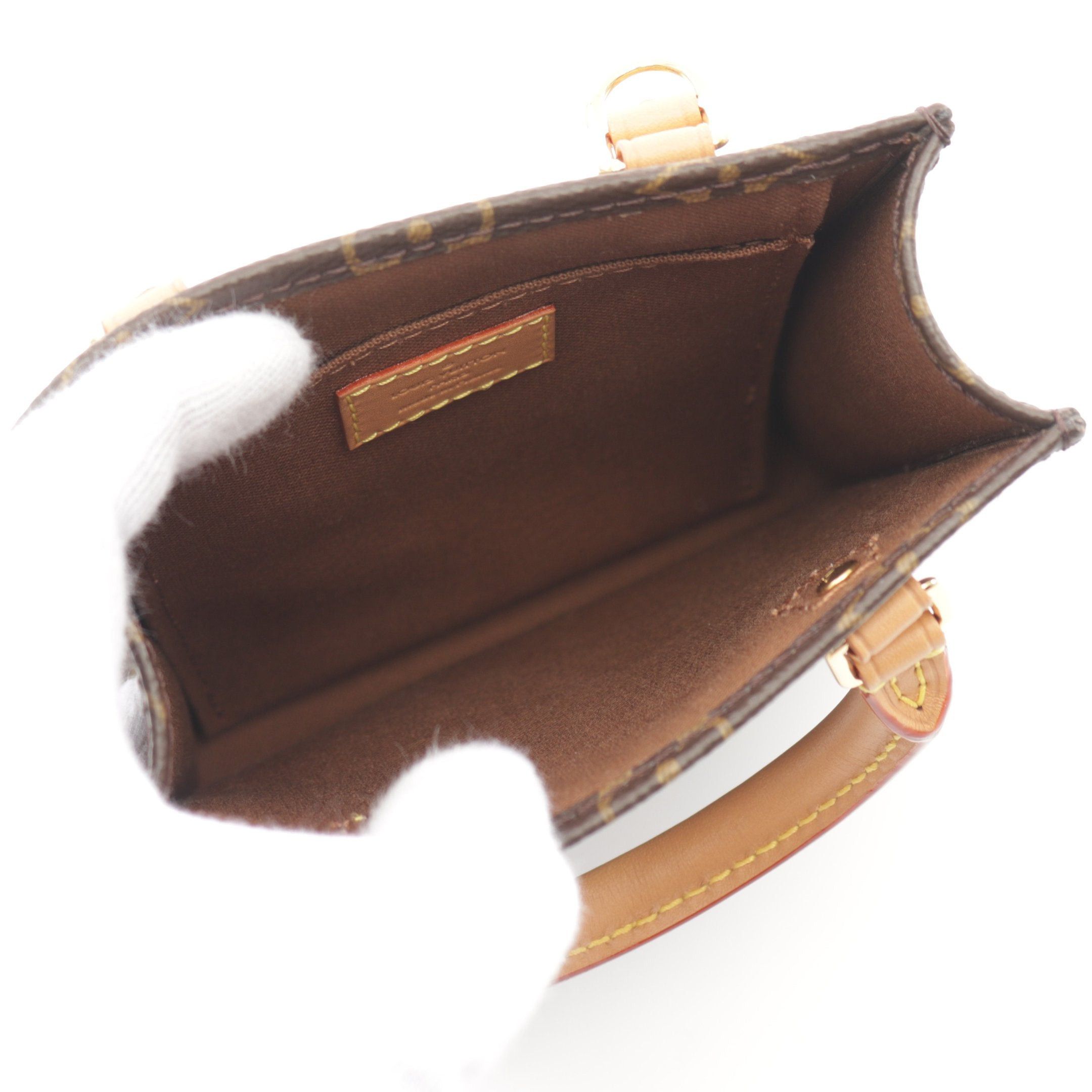 Louis Vuitton Louis Vuitton Petite Sac Plat Monogram Handbag Leather Brown Size ONE SIZE - 3 Thumbnail