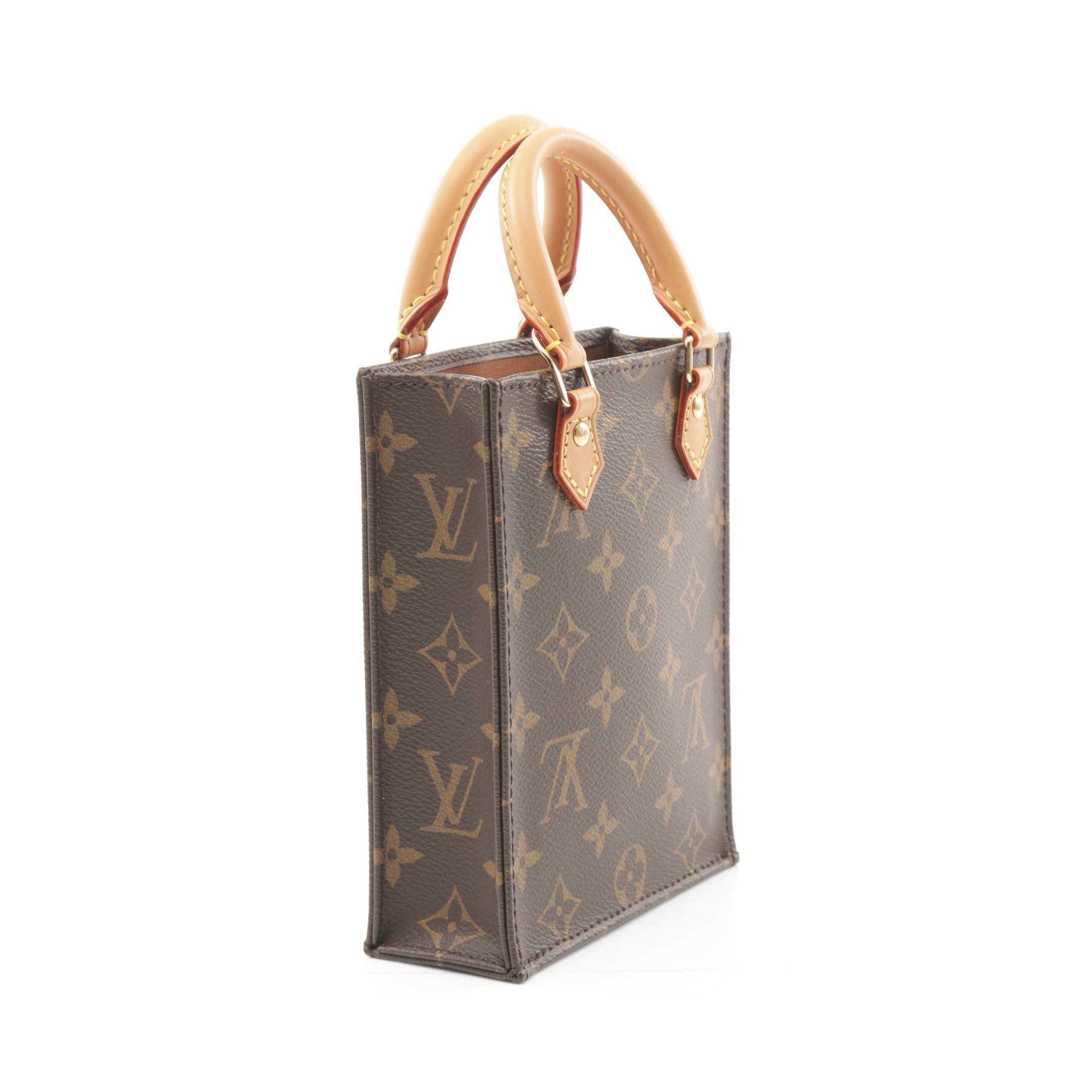 Louis Vuitton Louis Vuitton Petite Sac Plat Monogram Handbag Leather Brown Size ONE SIZE - 2 Thumbnail