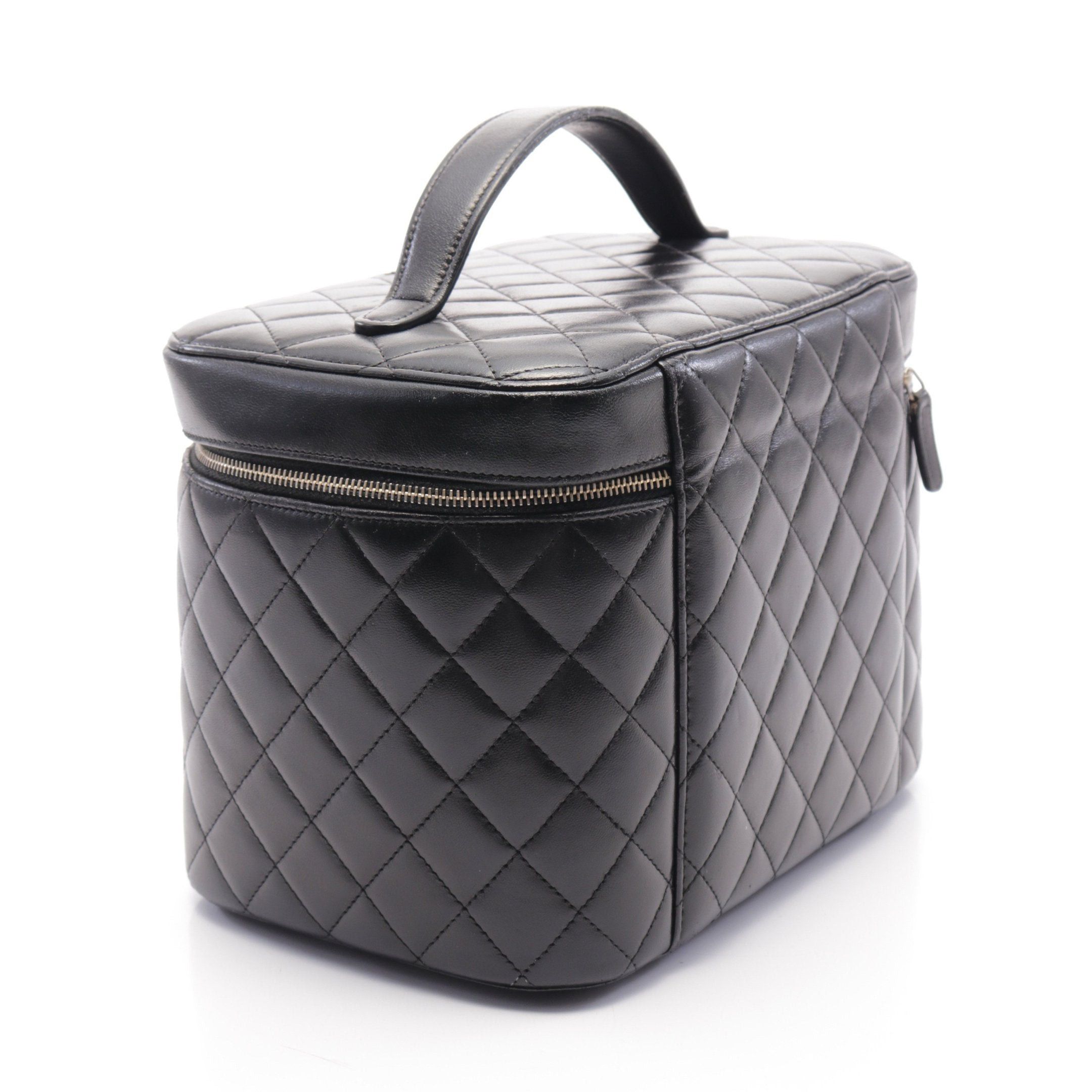 Chanel Chanel Matelasse Handbag Vanity Bag Lambskin Black Gold Hardware Size ONE SIZE - 2 Thumbnail