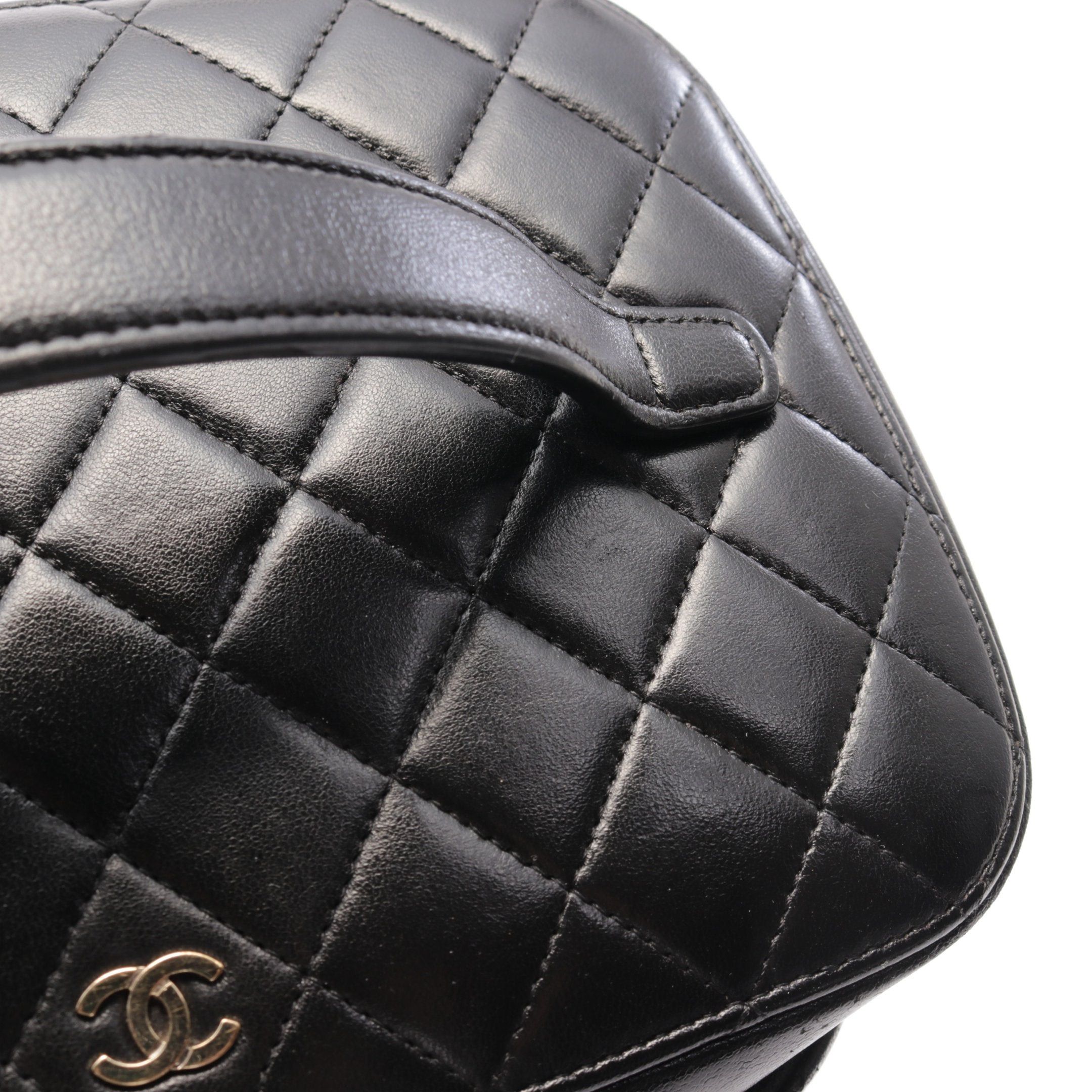 Chanel Chanel Matelasse Handbag Vanity Bag Lambskin Black Gold Hardware Size ONE SIZE - 11 Thumbnail