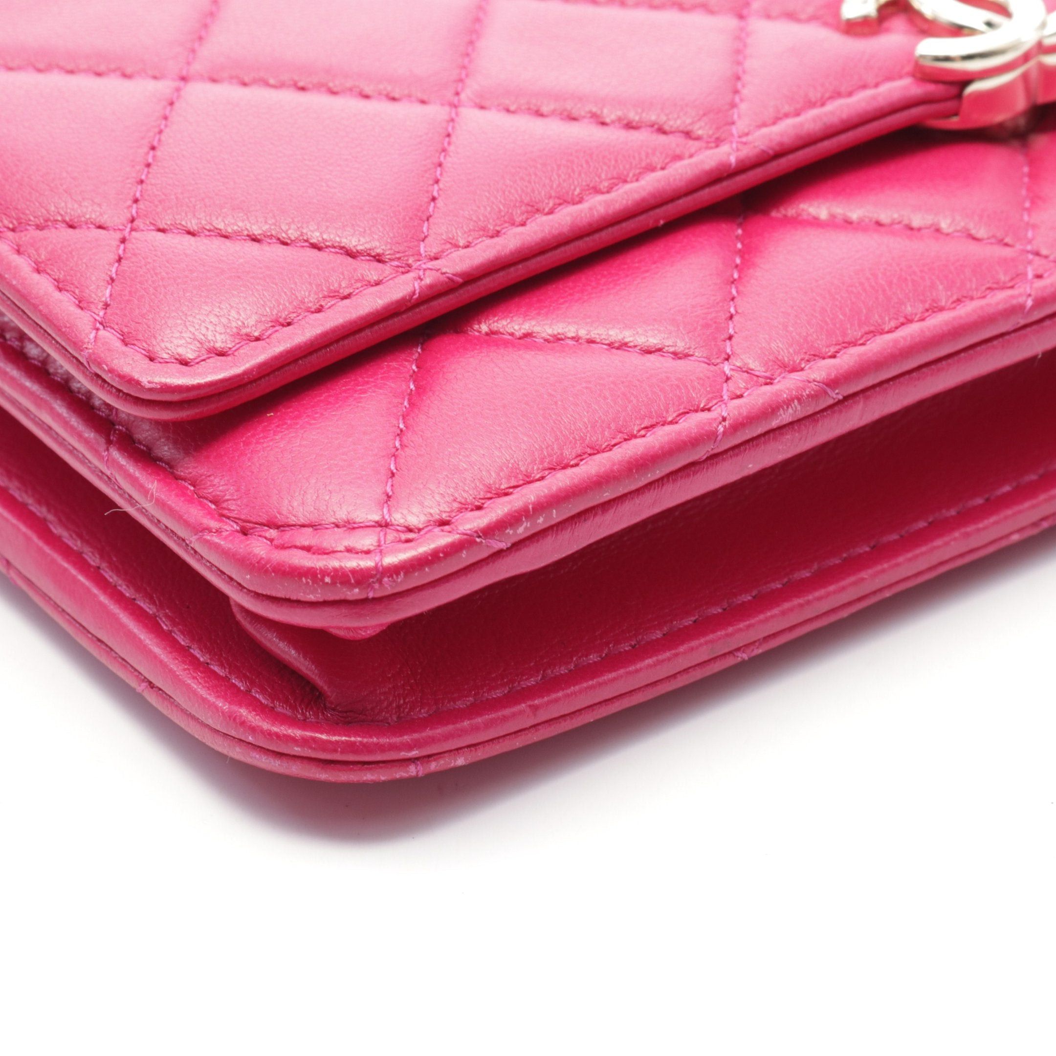 Chanel Chanel Matelasse Top Handle Chain Wallet Leather Pink Purple Gold Hardware Size ONE SIZE - 7 Thumbnail