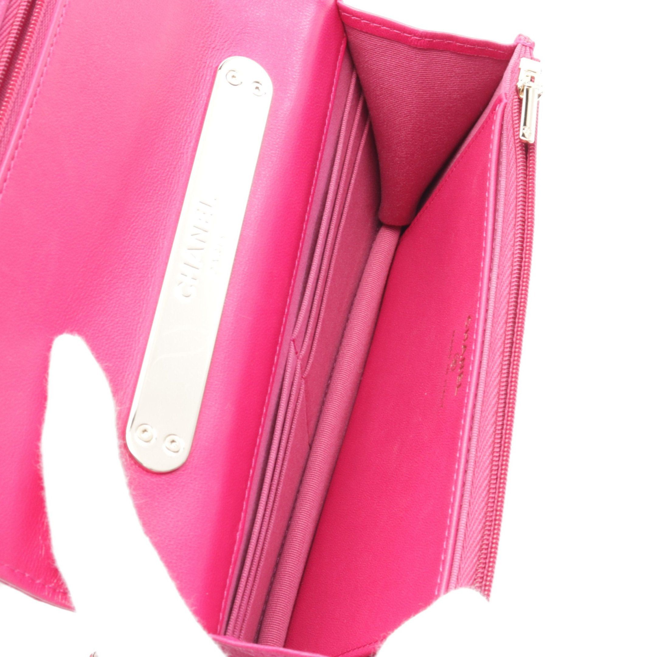 Chanel Chanel Matelasse Top Handle Chain Wallet Leather Pink Purple Gold Hardware Size ONE SIZE - 3 Thumbnail